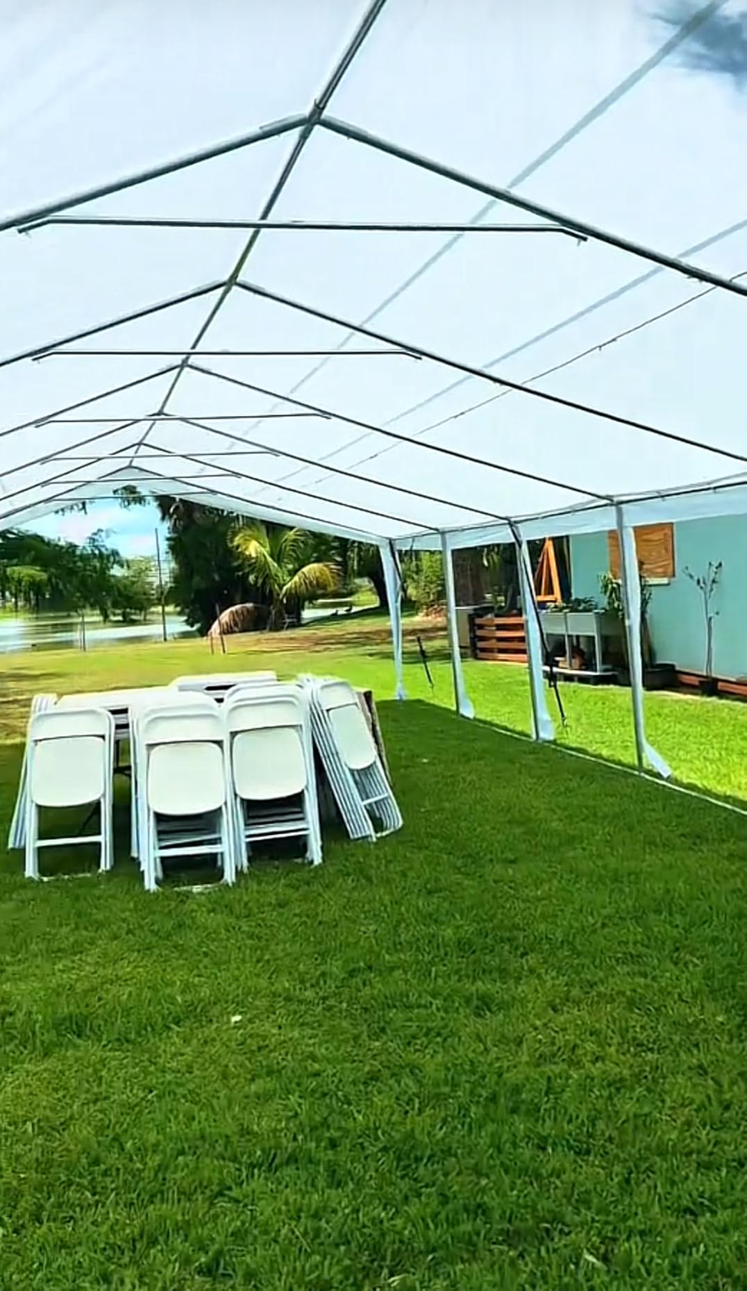 Aoxun 20x40 Party Tent Canopy for Weddings Waterproof Event Tent with Removable Sidewalls &Roll-up Door, Heavy-Duty Steel Frame for Outdoor Weddings, BBQ, Birthday Parties, & Camping,White customer photo 1