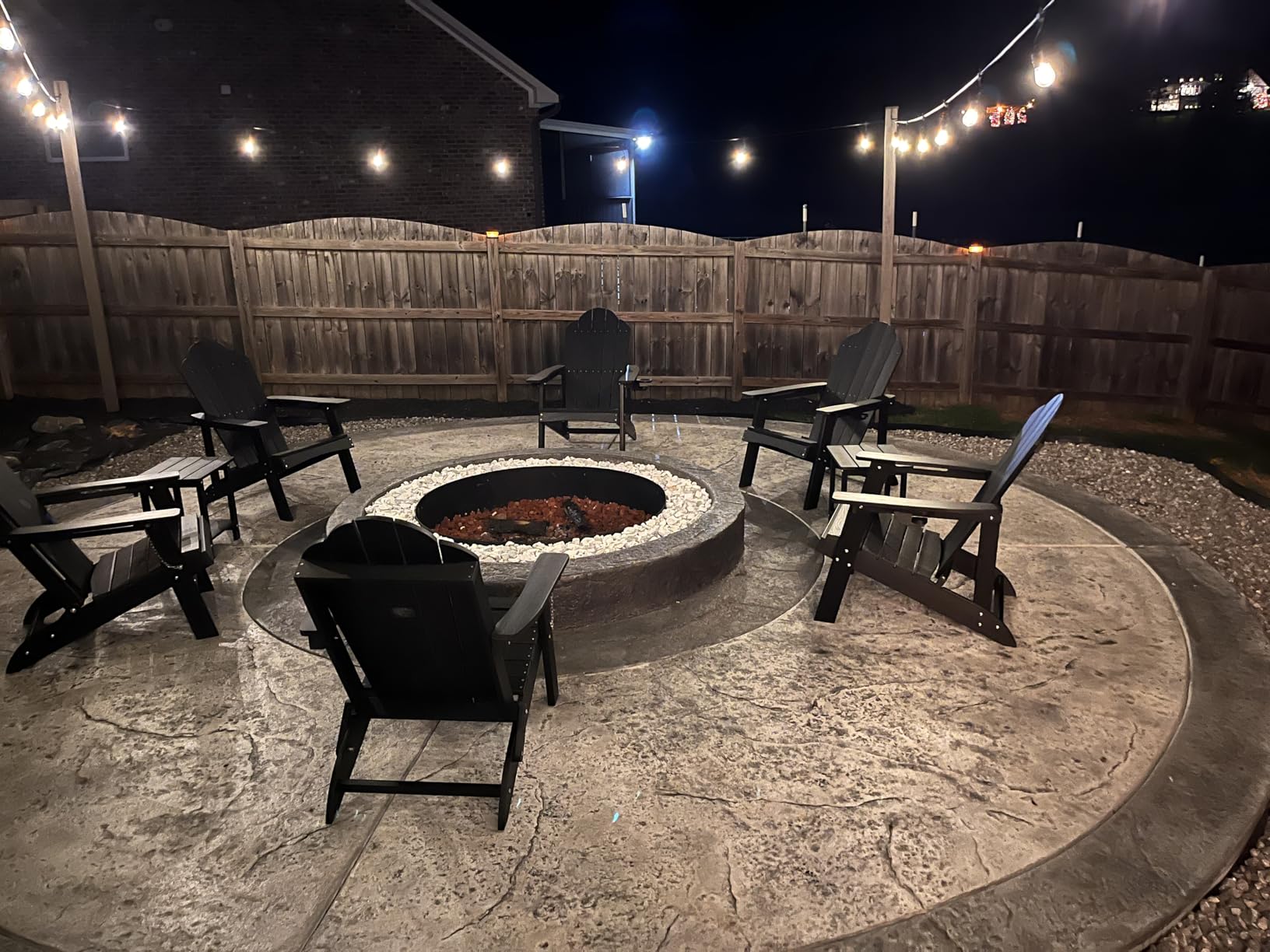 LUE BONA HDPE Adirondack Chairs Set of 4 - Weather Resistant Seating with Cup Holder for Patio, Fire Pit, Deck & Resort Garden, Black customer photo 1