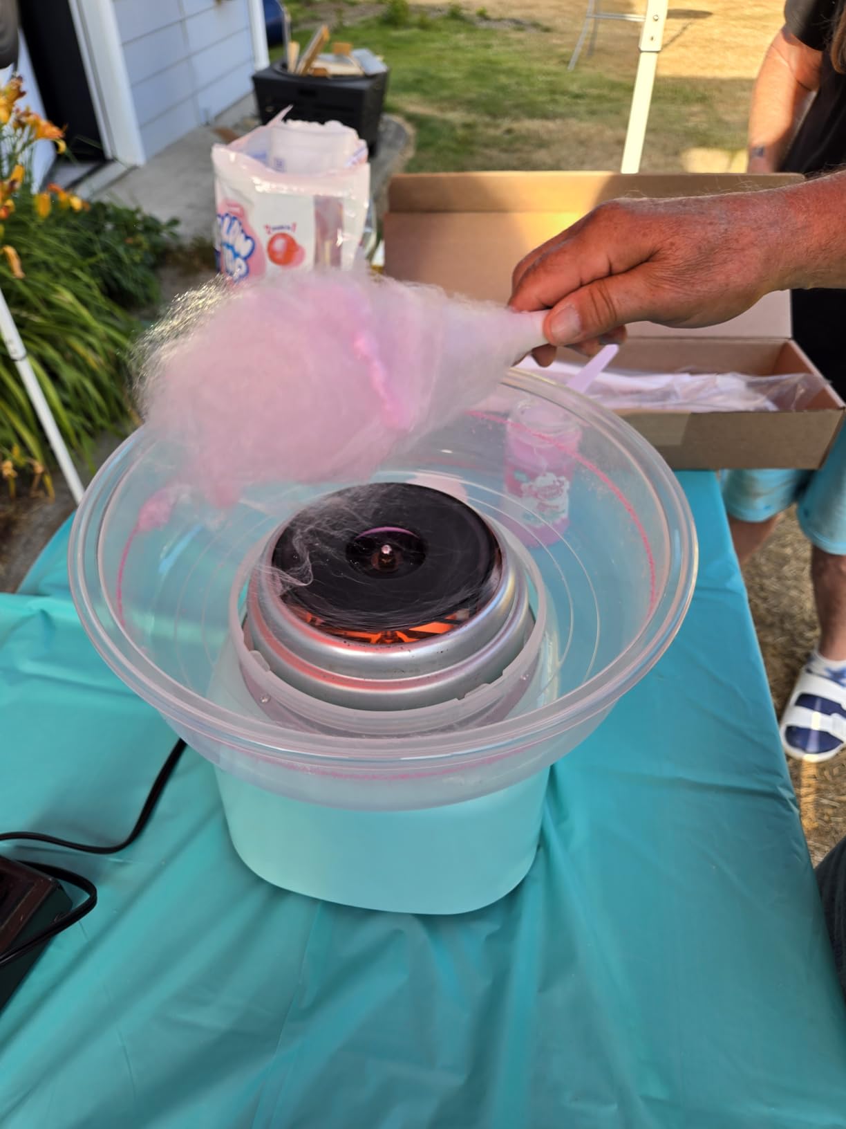 Cotton Candy Machine - Cotton Candy Machine Commercial w/ 15 inch Stainless Steel Bowl, Sugar Scoop, Cotton Candy Maker for Home, Party, 1000W Hard Candy Cotton Candy Maker for Birthday customer photo 2