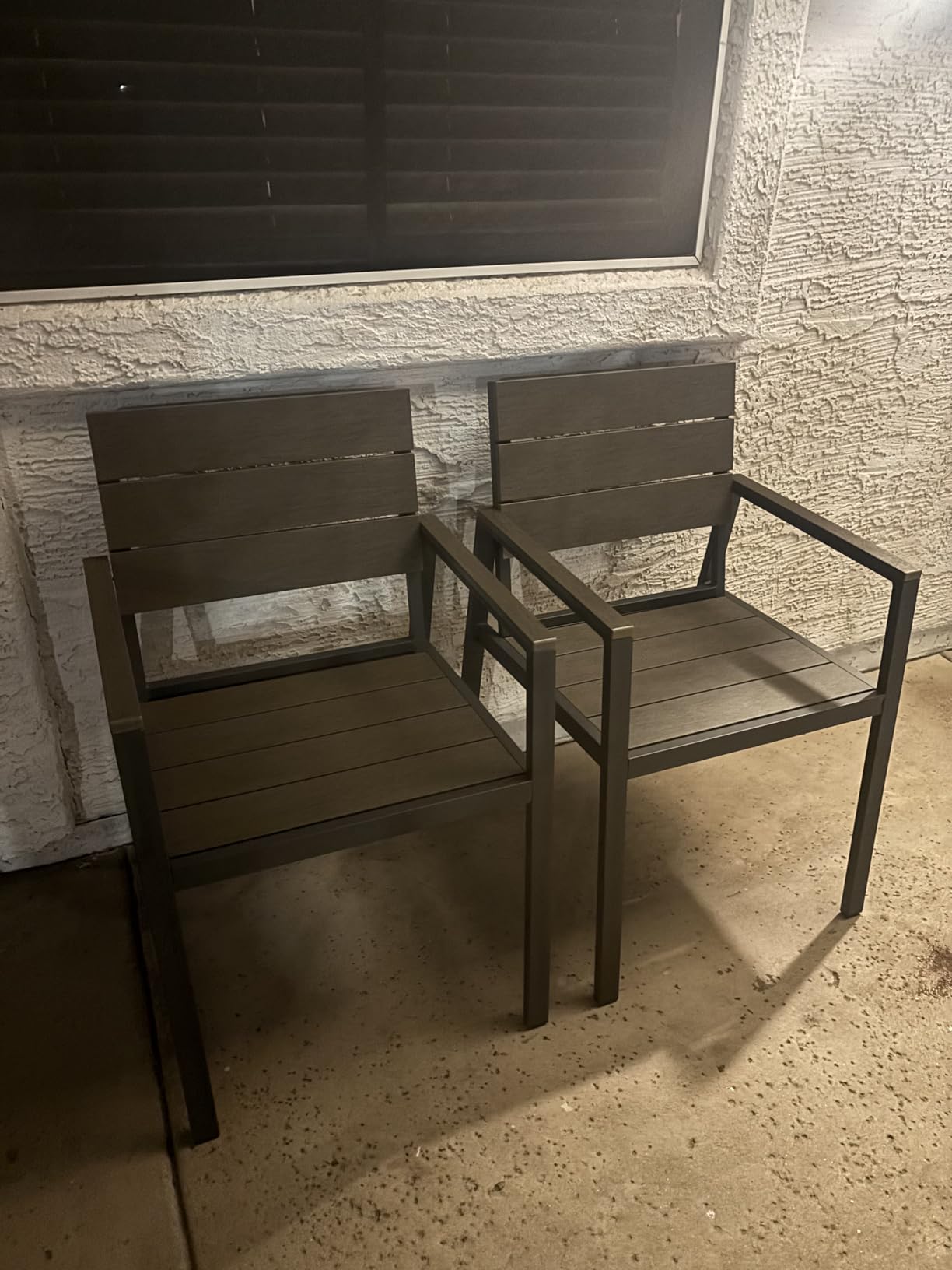 Aluminum Outdoor Dining Set for 6, Patio Table and Chairs Set with Umbrella Hole, 7 Piece HDPS Outdoor Furniture Set for Patio, Garden (Gray & Teak) customer photo 2