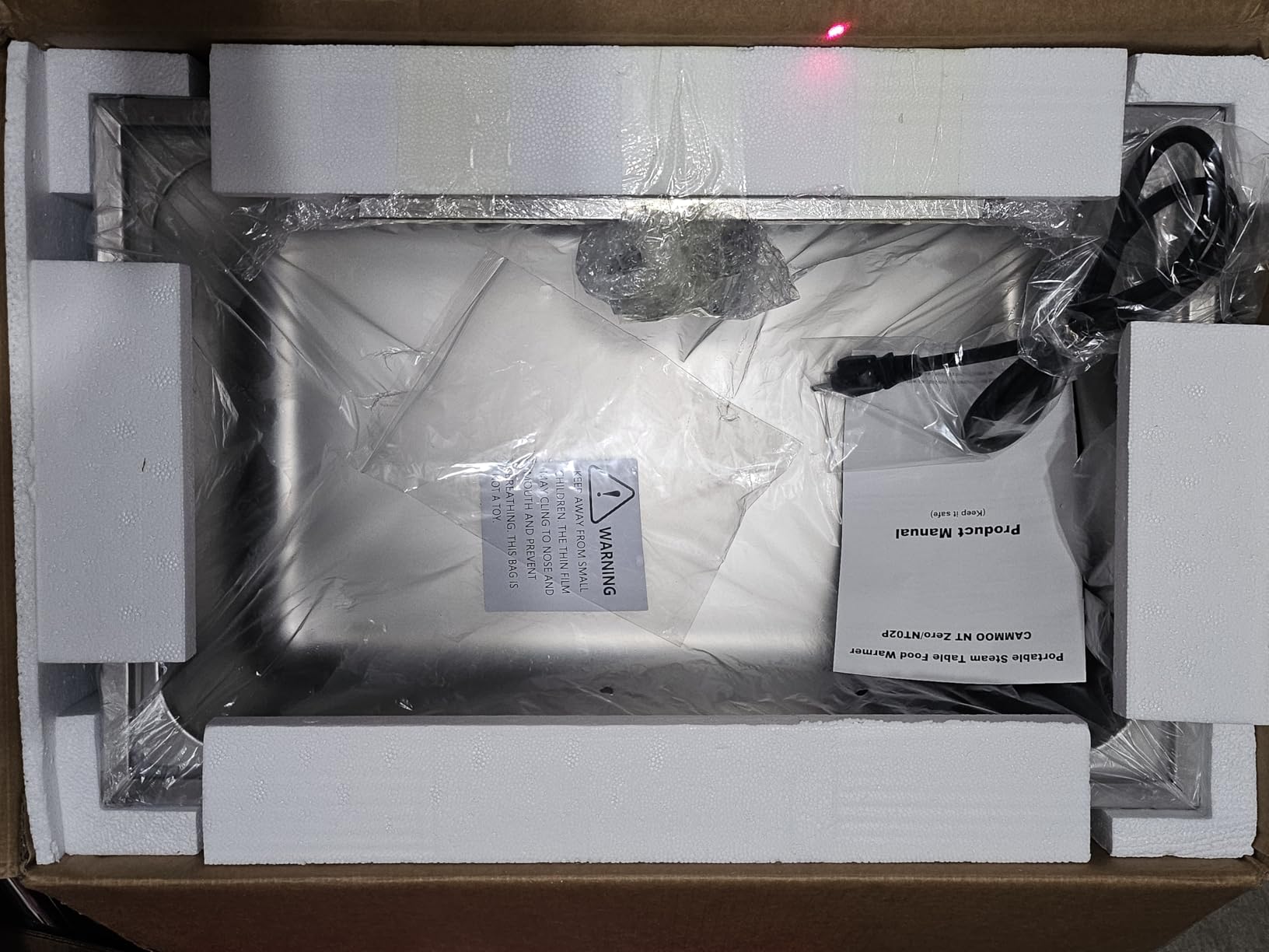 1200W Electric Steam Table Food Warmer, Bain Marie 86-185°F Adjustable Temp, Countertop Stainless Steel Buffet Steam, Commercial Food Steamer for Catering Restaurant customer photo 1