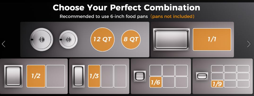 1200W Electric Steam Table Food Warmer, Bain Marie 86-185°F Adjustable Temp, Countertop Stainless Steel Buffet Steam, Commercial Food Steamer for Catering Restaurant customer photo 2