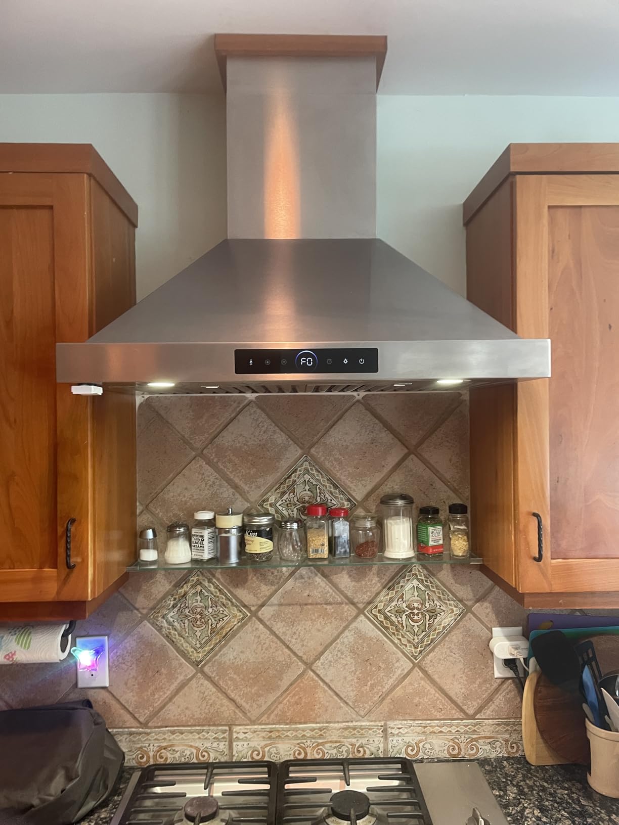 36 inch Island Range Hood 1200 CFM with 4-Speed Gesture Sensing & Touch Control, Ducted/Ductless Stainless Steel Ceiling Mount Kitchen Stove Vent Hoods with 4 LED Lights, Timer, Dishwasher-Safe Filters customer photo 1