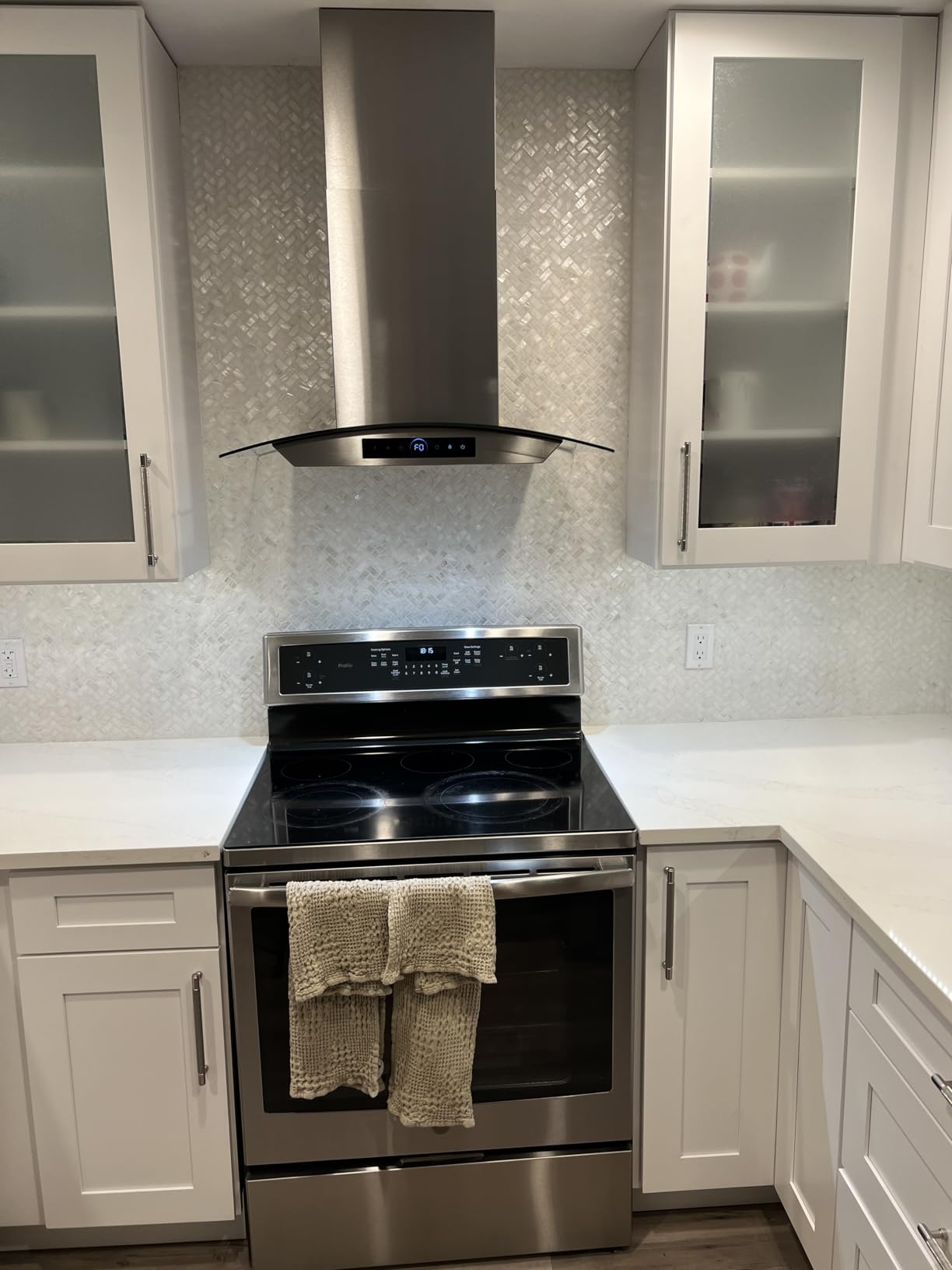 36 inch Island Range Hood 1200 CFM with 4-Speed Gesture Sensing & Touch Control, Ducted/Ductless Stainless Steel Ceiling Mount Kitchen Stove Vent Hoods with 4 LED Lights, Timer, Dishwasher-Safe Filters customer photo 2