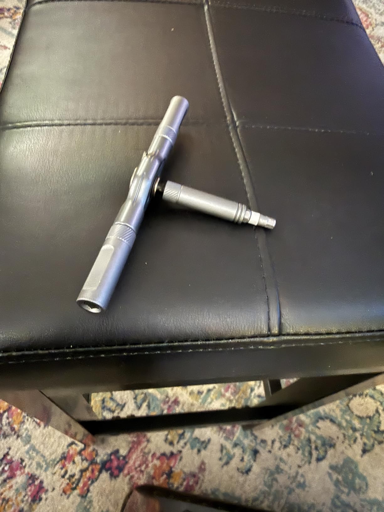 Sweetcrispy 24 inch Bar Stools Set of 2, Upholstered Modern Counter Height Bar Stools for Kitchen Island Modern PU Leather Sadless Stools Chair with Metal Base and Footrest, Grey customer photo 2