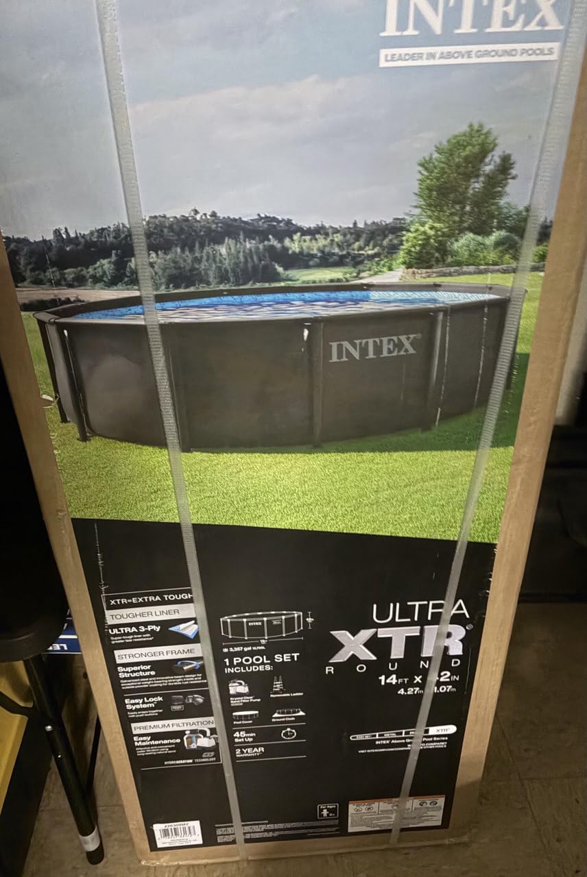 INTEX 26309MZ 14ft x 42in Ultra XTR Frame Deluxe Above Ground Swimming Pool Set with 925 GPH Sand Filter Pump, Removable Ladder, Ground Cloth, Pool Cover, SuperTough, Puncture and Rust Resistant customer photo 1