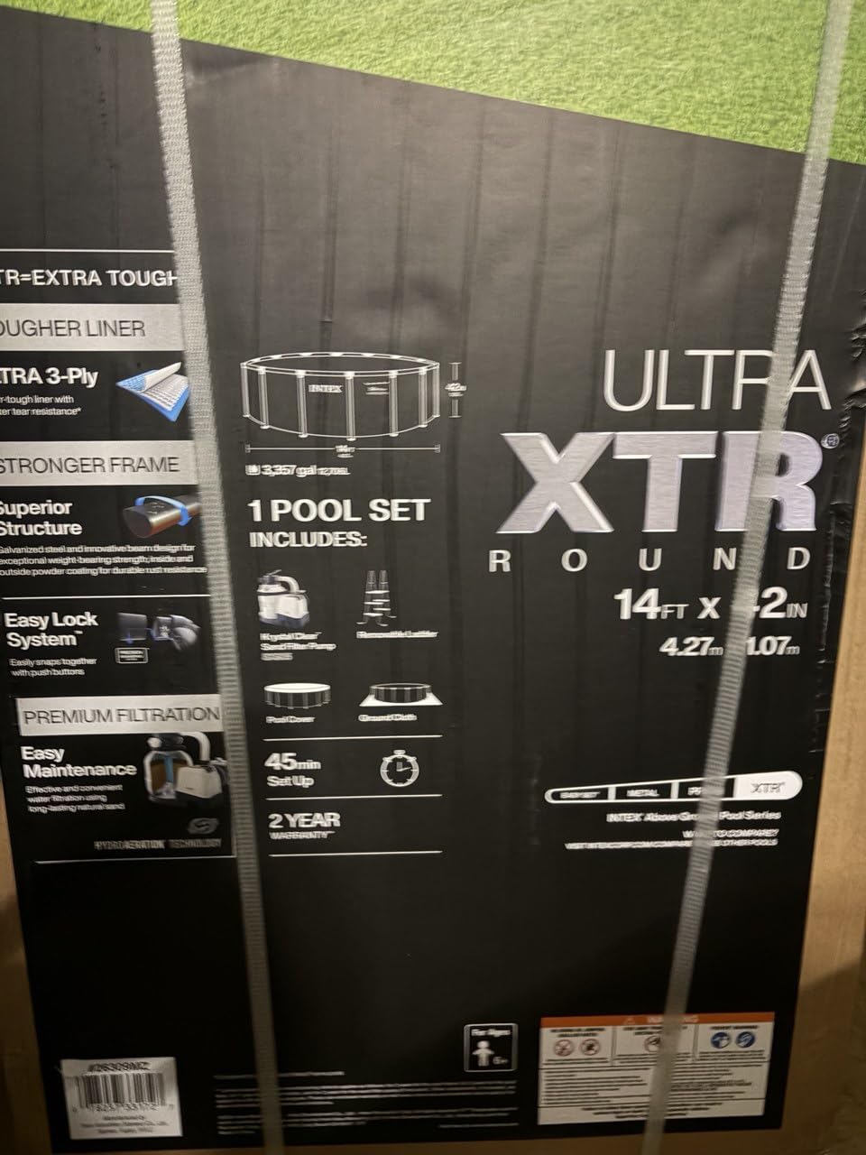 INTEX 26309MZ 14ft x 42in Ultra XTR Frame Deluxe Above Ground Swimming Pool Set with 925 GPH Sand Filter Pump, Removable Ladder, Ground Cloth, Pool Cover, SuperTough, Puncture and Rust Resistant customer photo 2