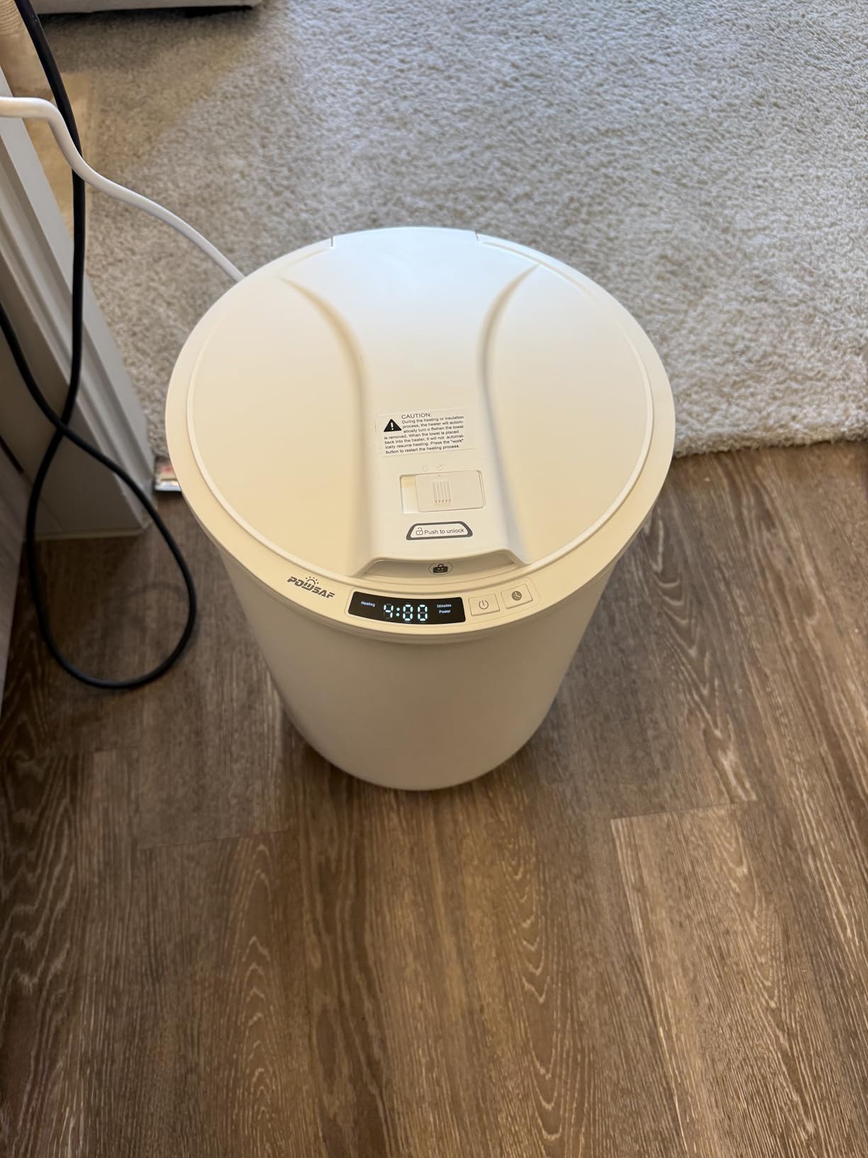 POWSAF Towel Warmer, Luxury Towel Warmers for Bathroom, Large Blanket Heater Bucket, Aroma Tray for SPA, Auto Timer and Protection Feature, Fits Oversized Towels, Blankets, Bathrobes, PJs, and More customer photo 2