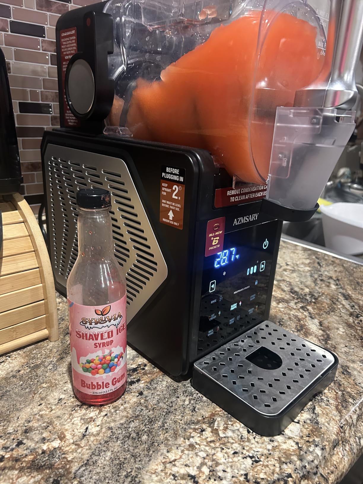 Slushie Machine, 85oz Ice Cream Machine & Slushy Machine for home, with LED Display, 6 Preset Programs for Margaritas, Frappés, Milkshakes, and Soft Serve, Automatic Cleaning, No Ice Needed customer photo 2