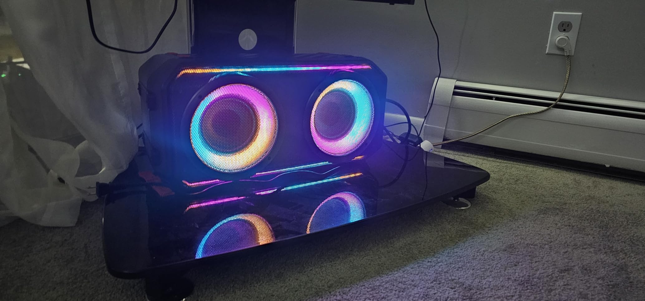Bluetooth Speaker, 300W Peak Power Wireless Boombox Speakers with Deep Bass, Portable Loud Stereo Sound Large Subwoofer with Led Light Show for Party Outdoor Camping customer photo 1