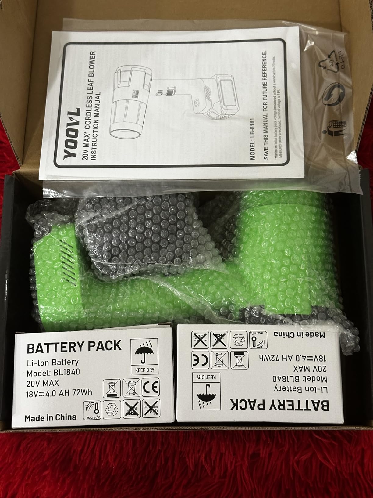 Leaf Blower Cordless, Handheld Leaf Blower with 2 X 4.0Ah Battery and Charger, 6 Speed Modes, Lightweight Blowers for Snow, Lawn Care, Patio, Yard, Blowing Leaves, Dust customer photo 1