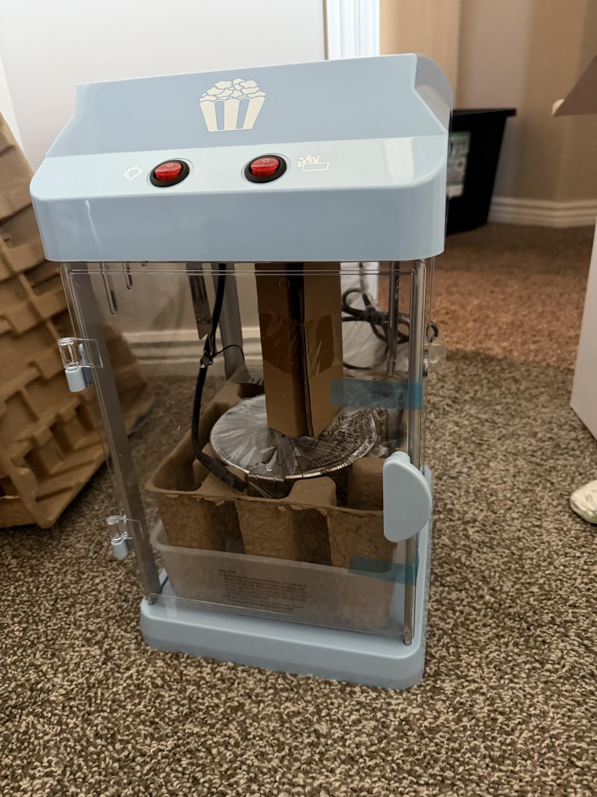 Large Popcorn Machine with Cart: 12 Oz Vintage Commercial Popcorn with Foldable Stand Makes Up to 48 Cups, 3 Serving Cups, Measuring Cups & a Scoop for Home Party Office, Black customer photo 1