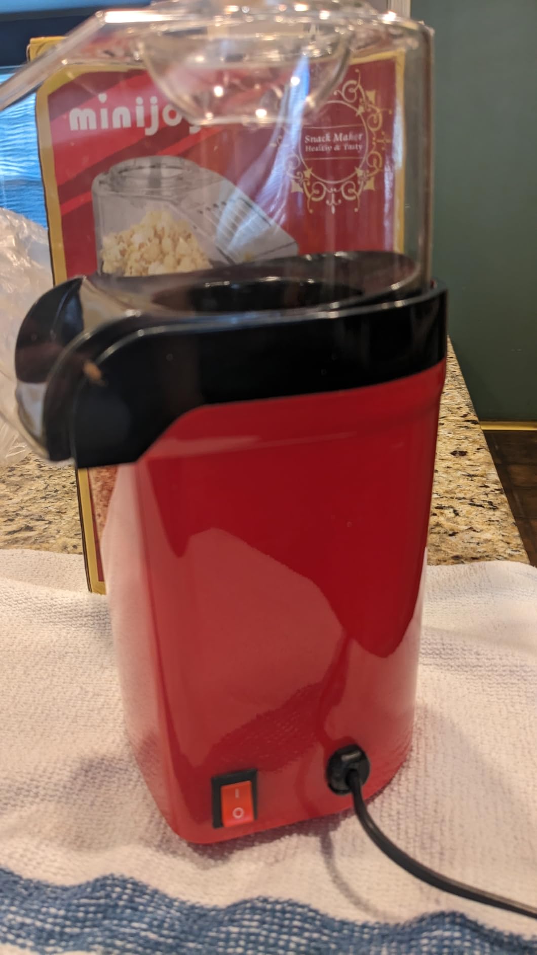 Large Popcorn Machine with Cart: 12 Oz Vintage Commercial Popcorn with Foldable Stand Makes Up to 48 Cups, 3 Serving Cups, Measuring Cups & a Scoop for Home Party Office, Black customer photo 2