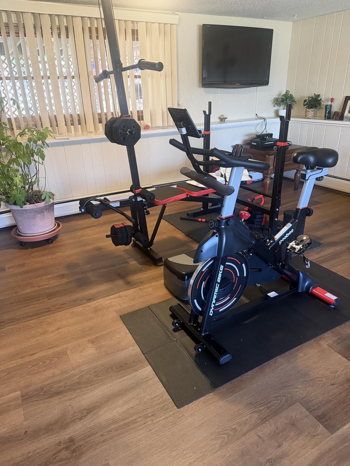 pooboo Exercise Bike, Adjustable Magnetic/Brake Pad Resistance Silent Belt Drive, Indoor Cycling Bike for Home Cardio, Fitness Stationary Bike with 350lbs/300lbs Weight Capacity & Upgraded Version Seat Solid Build customer photo 1