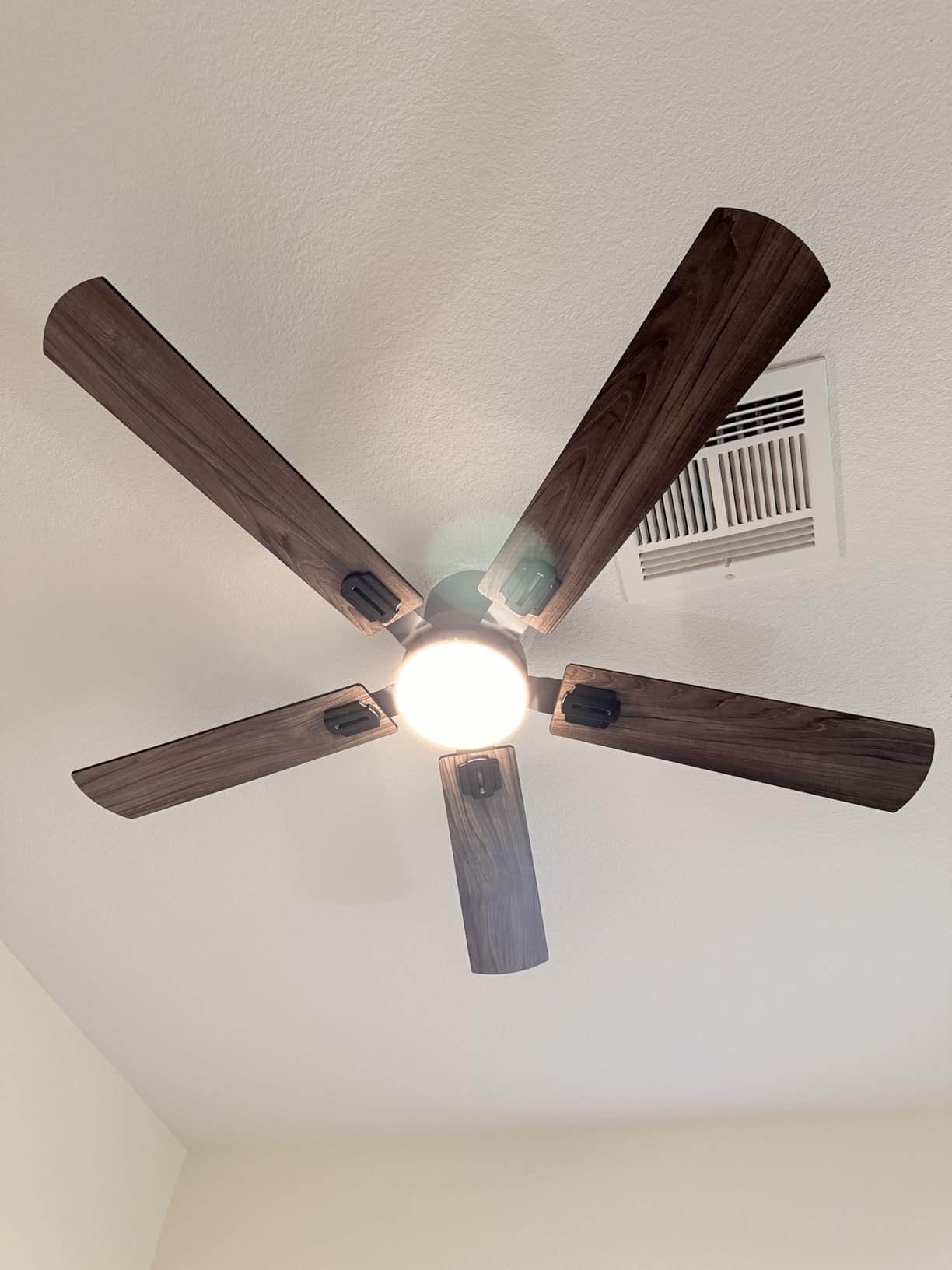 52'' Flush Mount Ceiling Fan with Lights, Space-Saving Low Profile for Low Ceilings, App/Remote Control, Safe Quiet DC Motor for Bedroom Living Room, Dimmable, Black customer photo 2