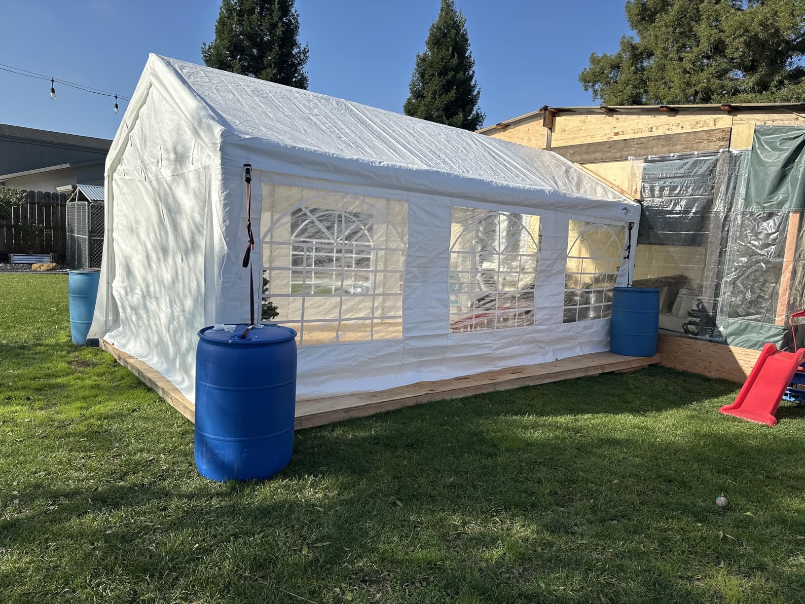 COBIZI 20x20 Party Tent Heavy Duty, Large Outdoor Wedding Tents for Parties with 6 Sidewalls & Built-in Sandbags,Waterproof Event Canopy Gazebo Temporary Shelter Carport,Camping,Patio,Windproof customer photo 1