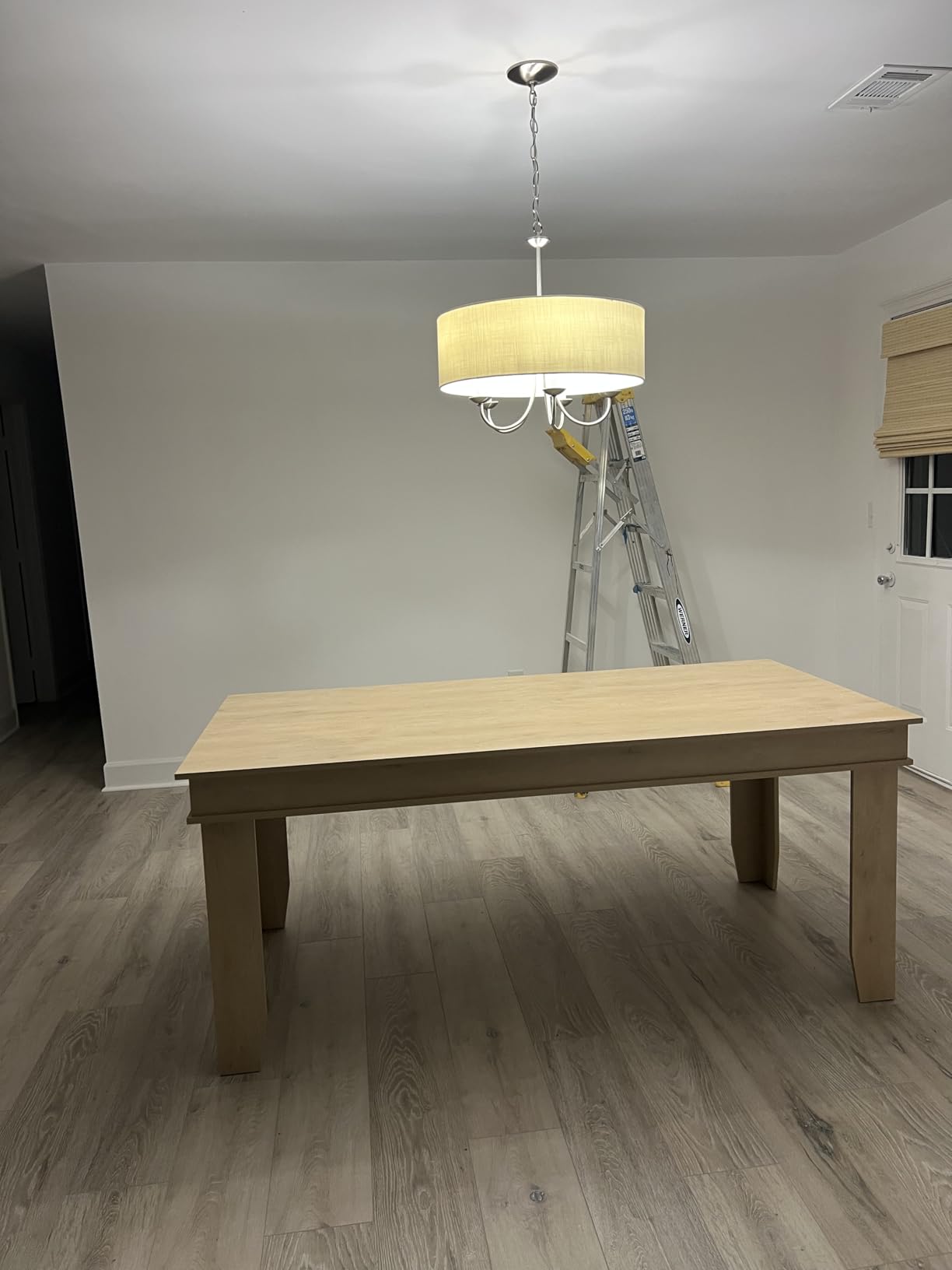 GarveeHome Farmhouse Dining Table for 6-8 People, 71 in Long Kitchen Tables with Wooden Sturdy Frame, 6 ft Large Rectangular Dinner Table for Dining Room, Kitchen, Brown, 71