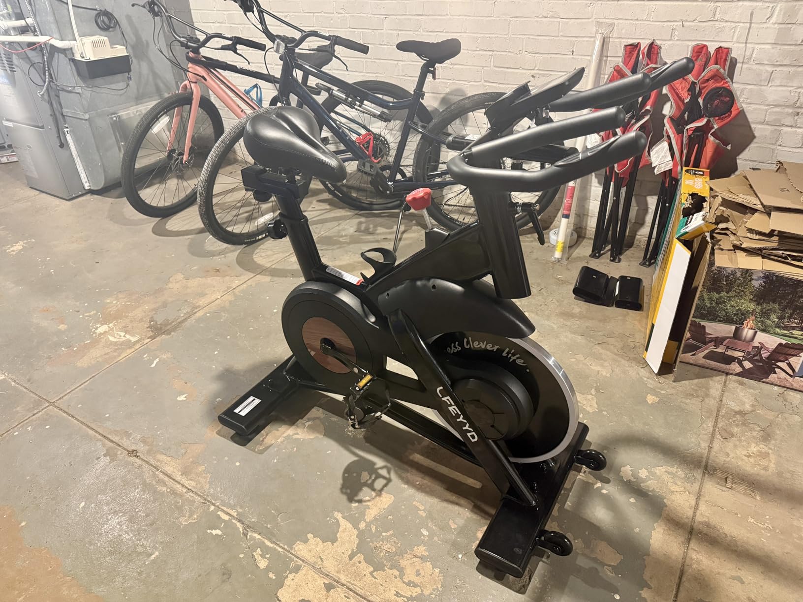 Exercise Bike for Home, Quiet Adjustable Magnetic Stationary Bike for Home Cardio with App Compatible, Spin Bike with 400 lbs Capacity, Spinning Bike with Heart Rate Monitor customer photo 1