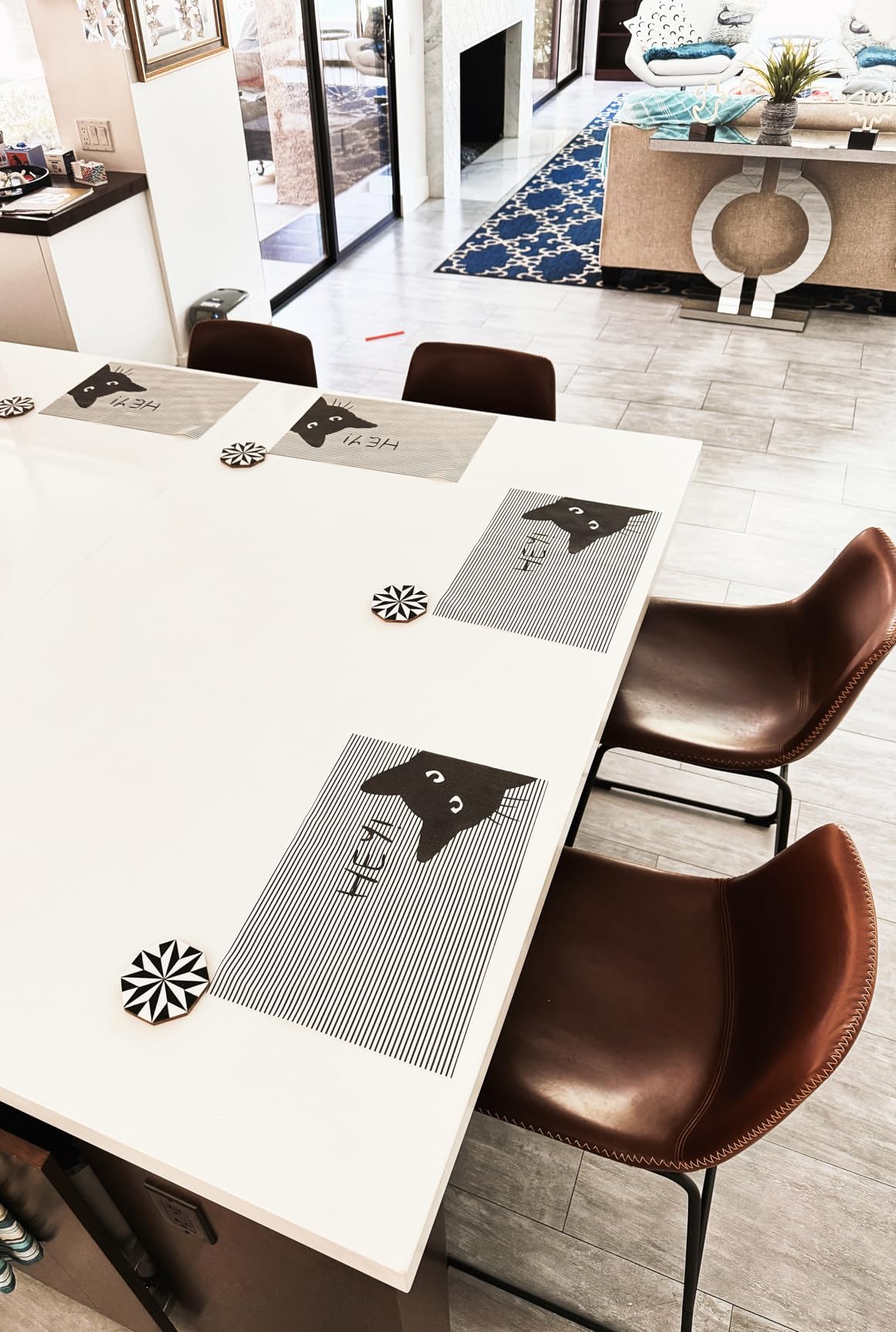 DUMOS 26 Inch Counter Height Bar Stools Set of 4, Modern Faux Leather High Barstools with Back and Metal Leg, Bar Chairs for Kitchen Island, Brown customer photo 2