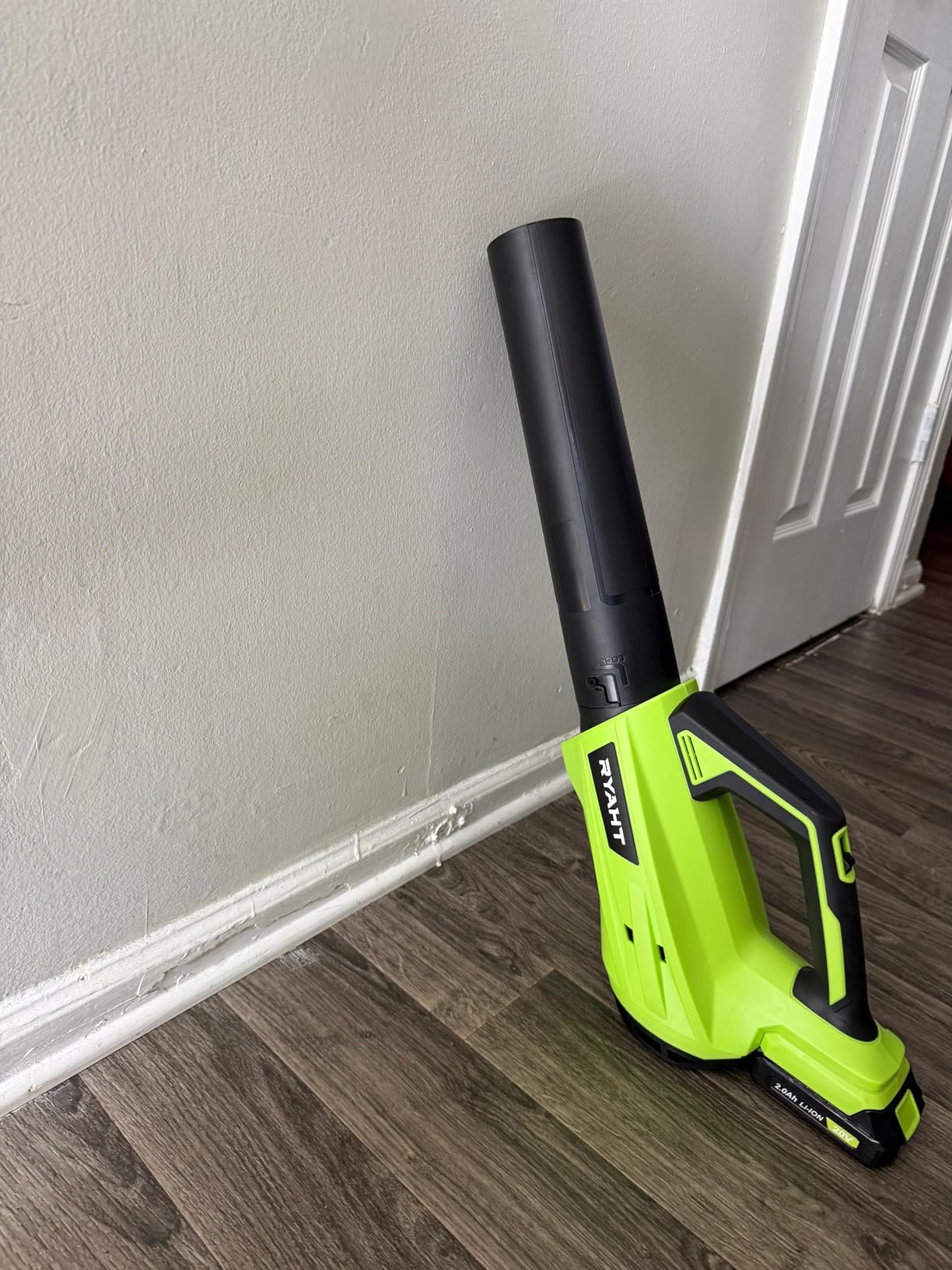 Leaf Blower Cordless, Leaf Blower with Battery and Charger - 2 Speed Modes, 2 Batteries, 20V Powerful Lightweight Electric Blowers for Blowing Leaves, Lawn Care, Patio Cleaning and Dust, Green customer photo 2