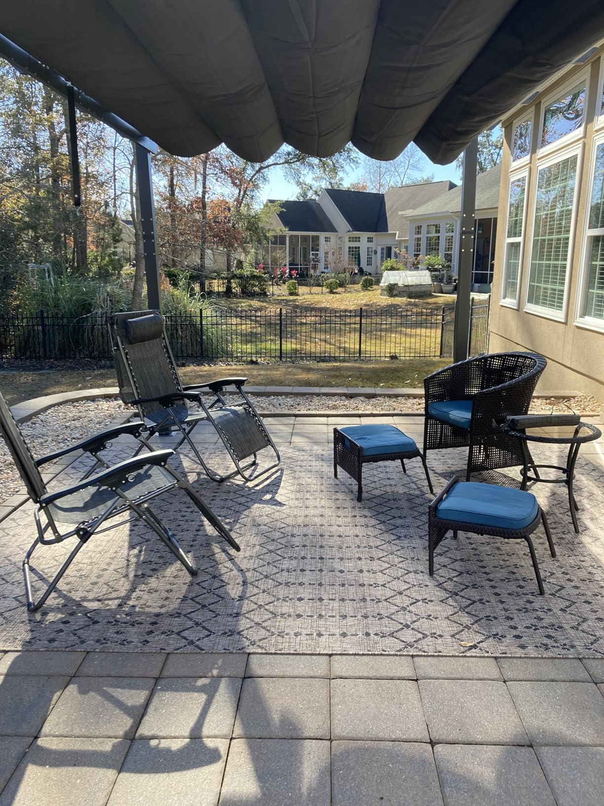 PURPLE LEAF 10' x 13' Aluminum Outdoor Pergola Wind-Resistant Retractable Pergola with Double Sun Shade Canopy Heavy-Duty Metal Pergola for Patios Backyard Deck Garden, Khaki customer photo 1