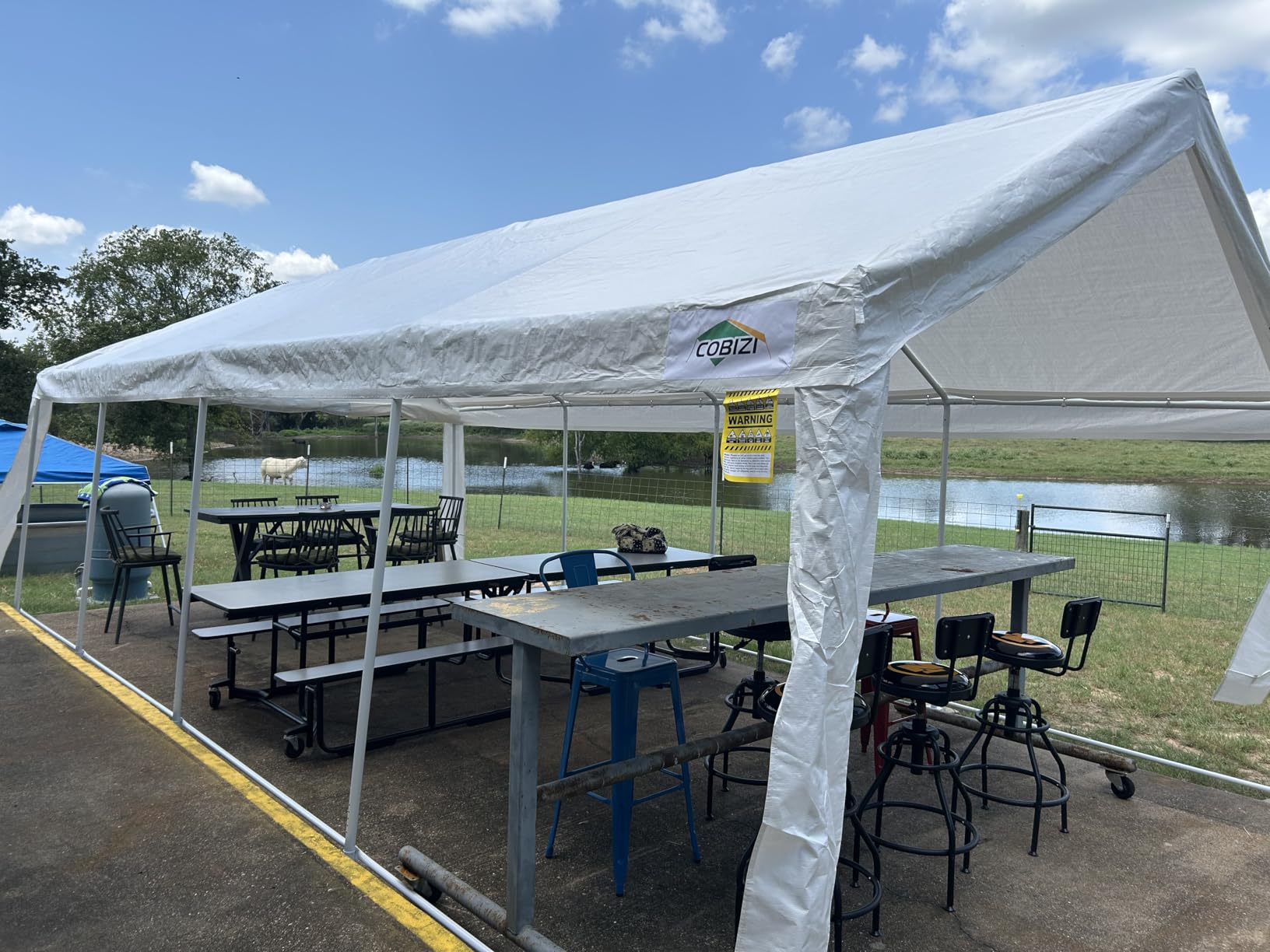 COBIZI 20x20ft Party Tent Heavy Duty, Wedding and Event Canopy & Carport, Carpas para Fiestas with Removable Sidewalls & Built-in Sandbag, Waterproof, UV50+, White customer photo 1