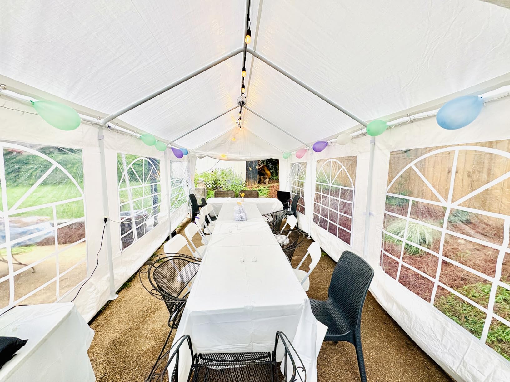 COBIZI 20x20ft Party Tent Heavy Duty, Wedding and Event Canopy & Carport, Carpas para Fiestas with Removable Sidewalls & Built-in Sandbag, Waterproof, UV50+, White customer photo 2