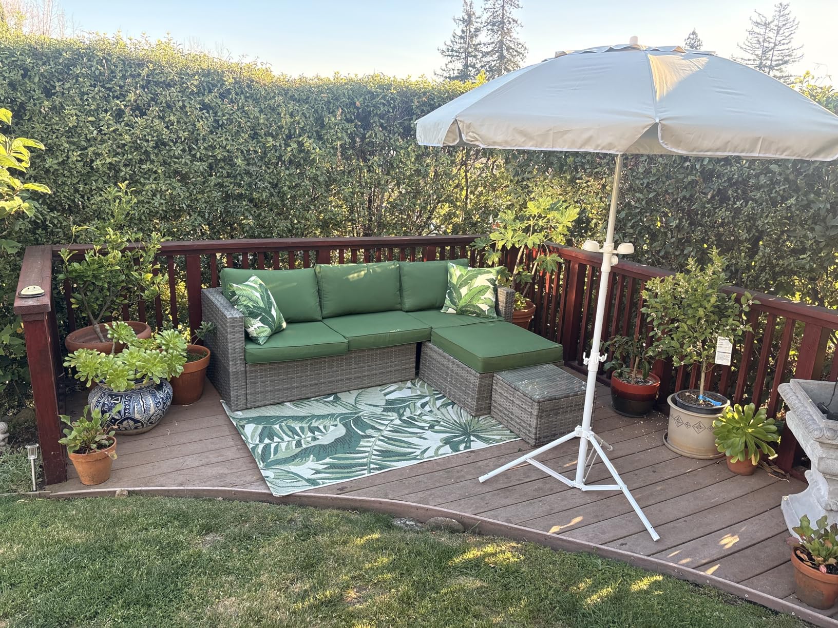 Aoxun Patio Furniture Cushions for Outdoor Furniture Set of 4, Thick Replacement Patio Couch Cushions for Outdoor Furniture, 7-Piece Splashproof Fade Resistant Outdoor Couch Cushions, Grey customer photo 1