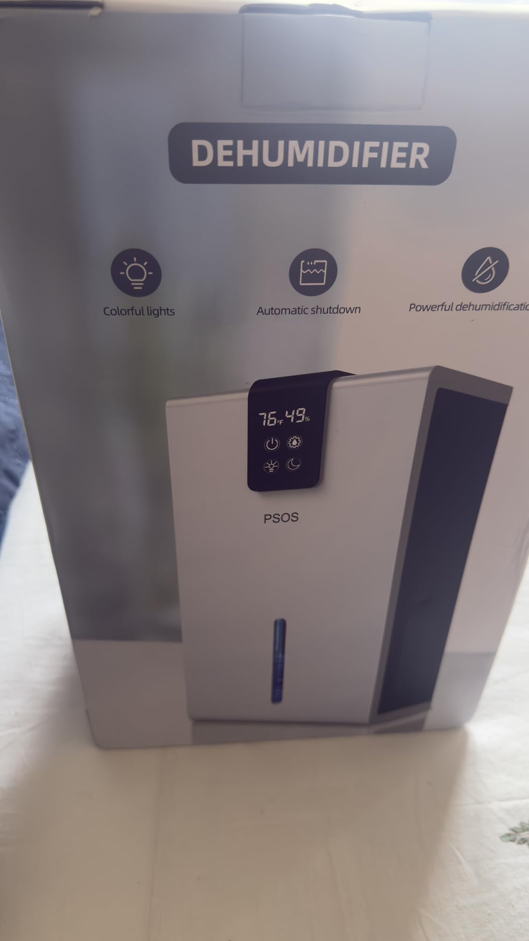 Dehumidifier, Dehumidifiers for Home, 98 OZ Water Tank, (1000 sq.ft) Quiet Dehumidifier for Basement Bedroom Bathroom with Humidity Display, Auto Shut Off, Relaxing 7 Color Ambient Light(Gray) customer photo 1