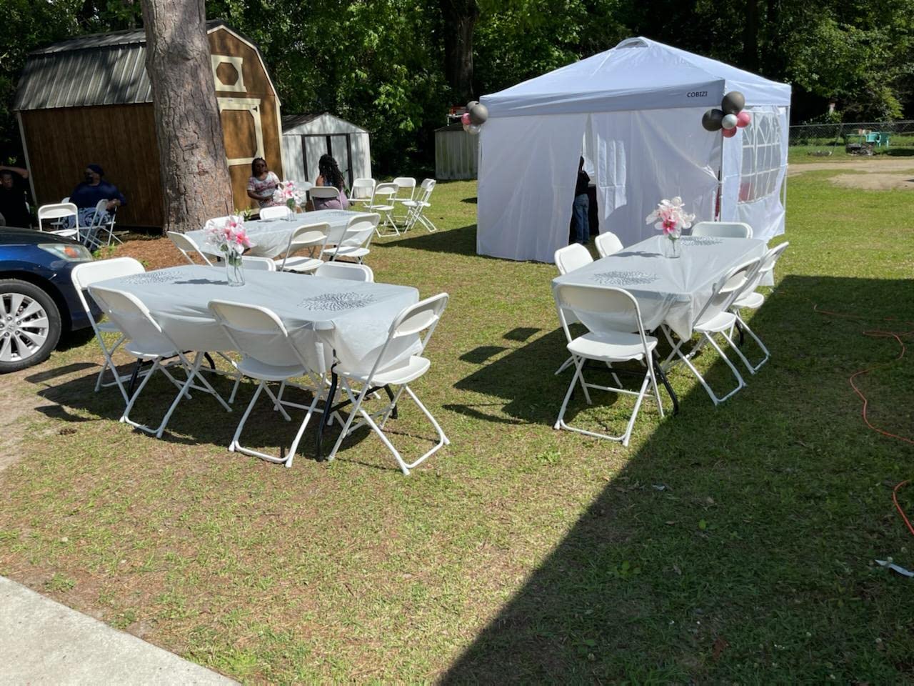 COBIZI 20x40 Party Tent Heavy Duty, Large Outdoor Event Shelter Tents for Parties with 12 Sidewalls & Built-in Sandbags,Waterproof Wedding Canopy Gazebo Commercial Tent for Carport,Camping,Patio,White customer photo 1