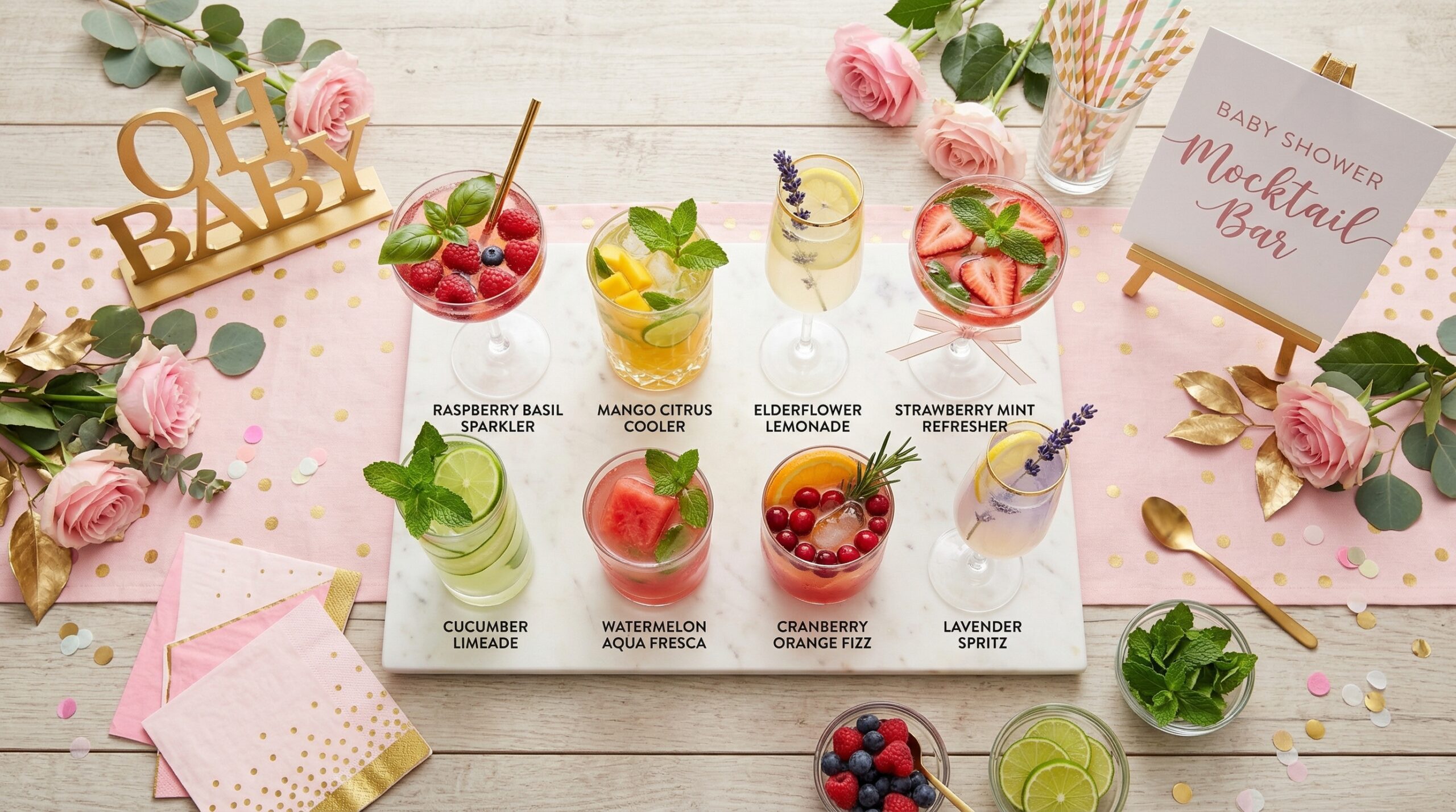 Mocktails for a Baby Shower
