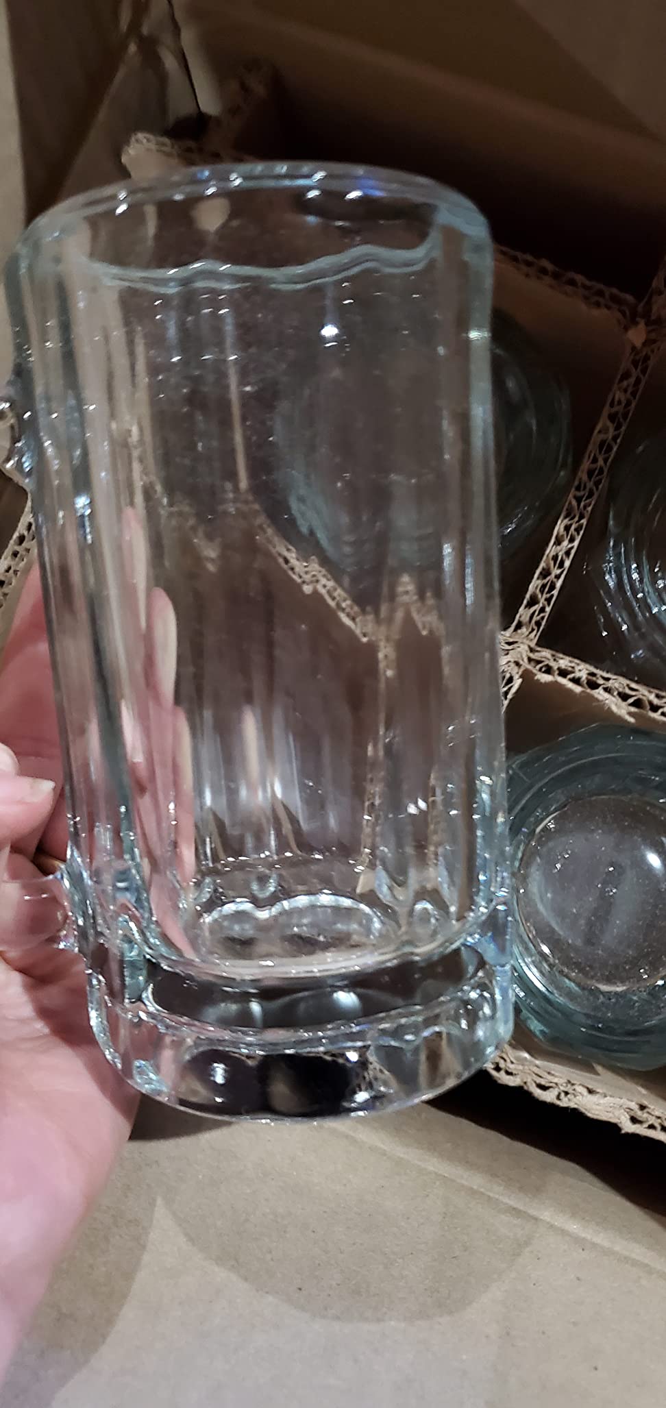 Libbey Heidelberg Glass Beer Mug Set, German Glass Mug with Handle to Serve Ales and Lagers, Freezer Beer Mugs for Birthdays, Housewarming Parties customer photo 2