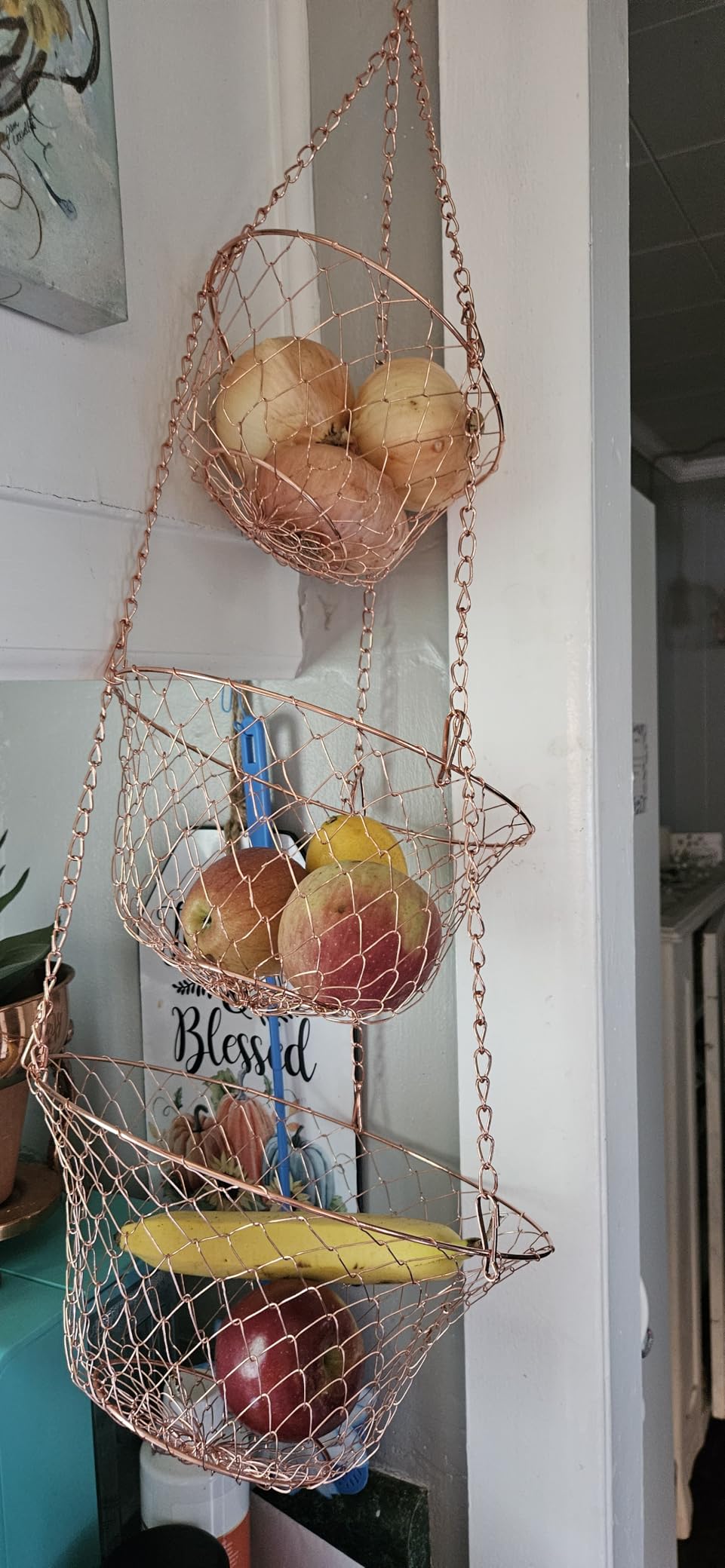 Fox Run 3-Tier Copper Kitchen Hanging Fruit Baskets, 32 Inches customer photo 2