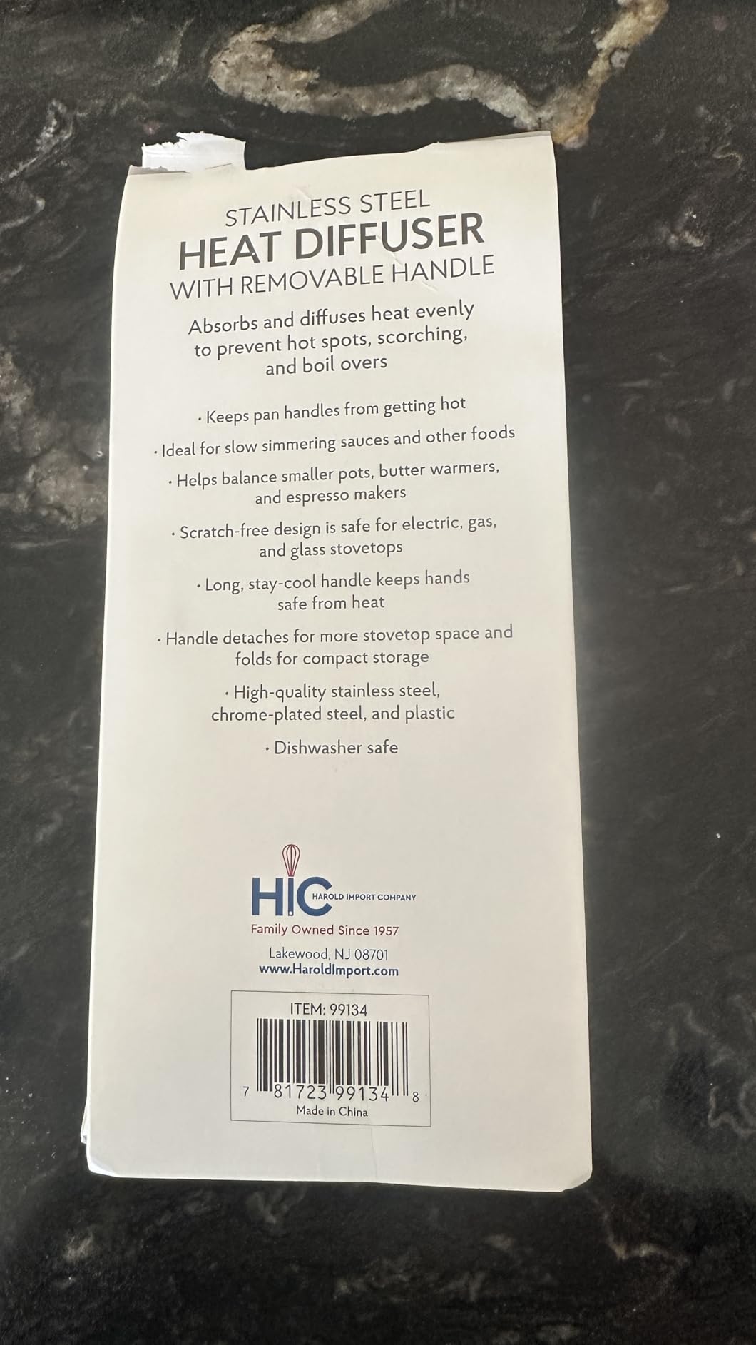 HIC Kitchen Heat Diffuser Reducer Flame Guard With Removable Handle, Stainless Steel, Distributes Heat Evenly And Reduces Scorching, For Gas Electric Glass Stovetops, 8.25-Inch customer photo 1