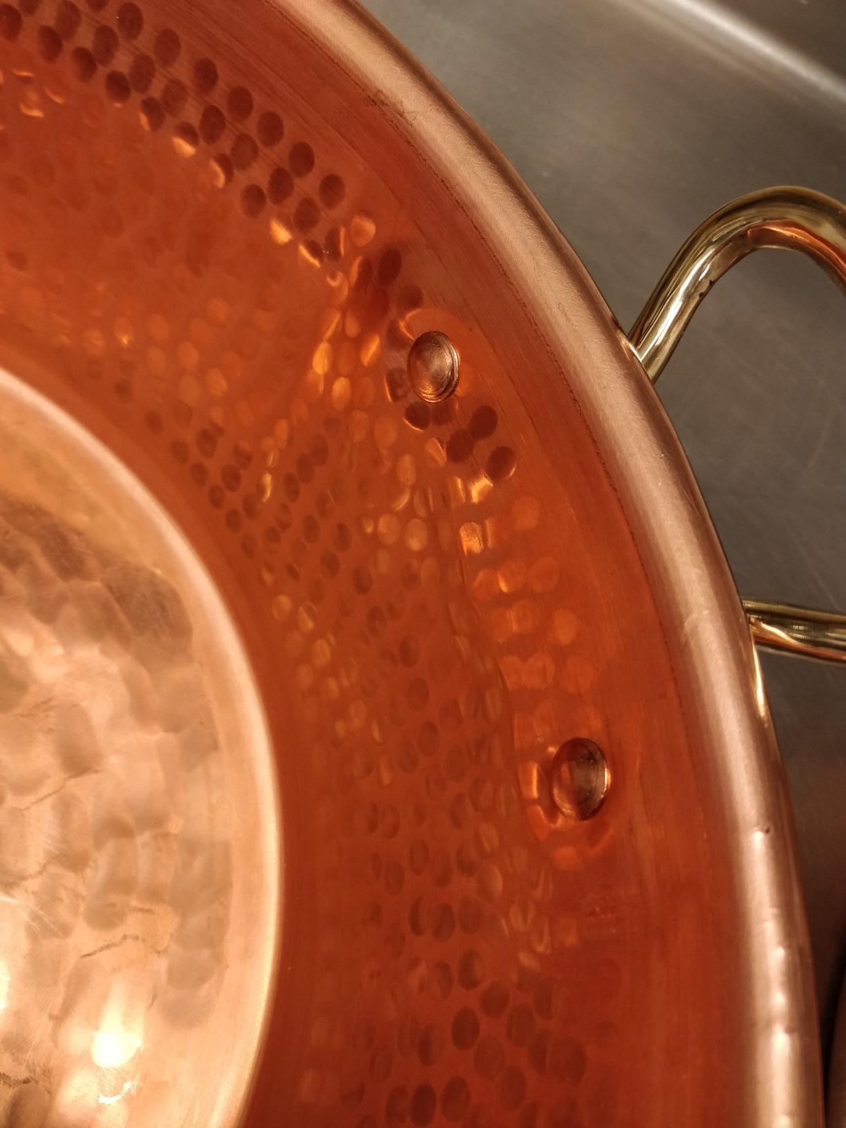 Mauviel M'Passion 1.2mm Hammered Copper Jam Pan with Brass Handles, 17.3-qt, Made in France customer photo 2
