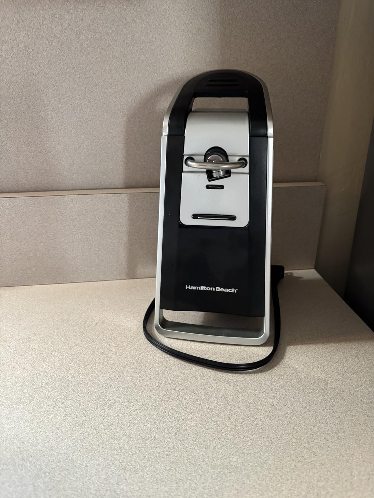 Hamilton Beach Smooth Edge Electric Automatic Can Opener for Kitchen with Easy Push Down Lever, Extra Tall, Includes Stainless Steel Scissors, Black and Chrome (76607) customer photo 2