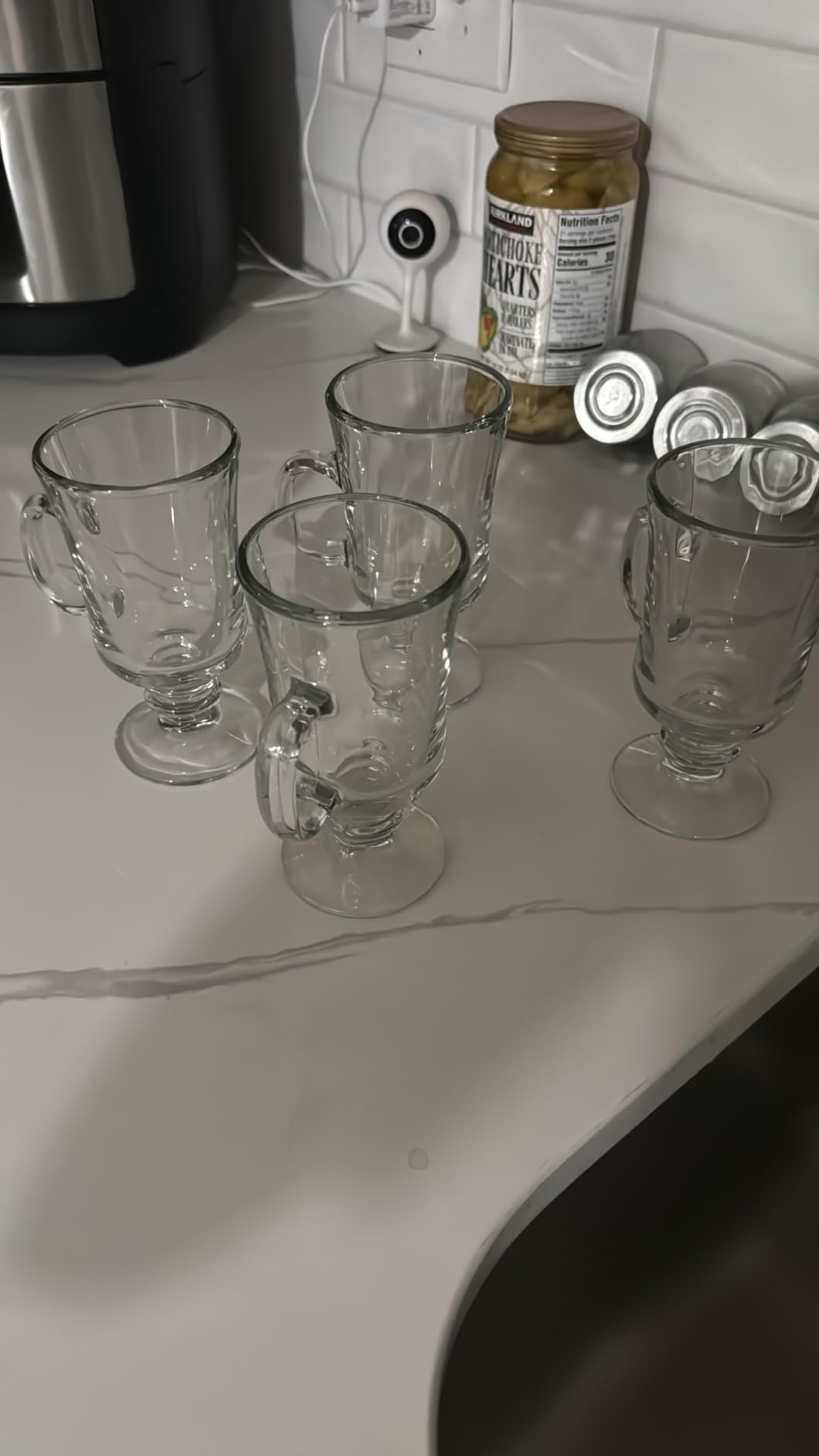 Libbey Irish Coffee Glasses, Elegant Raised Rim Latte Mugs, Dishwasher Safe Glass Irish Coffee Mugs Set of 4 customer photo 2