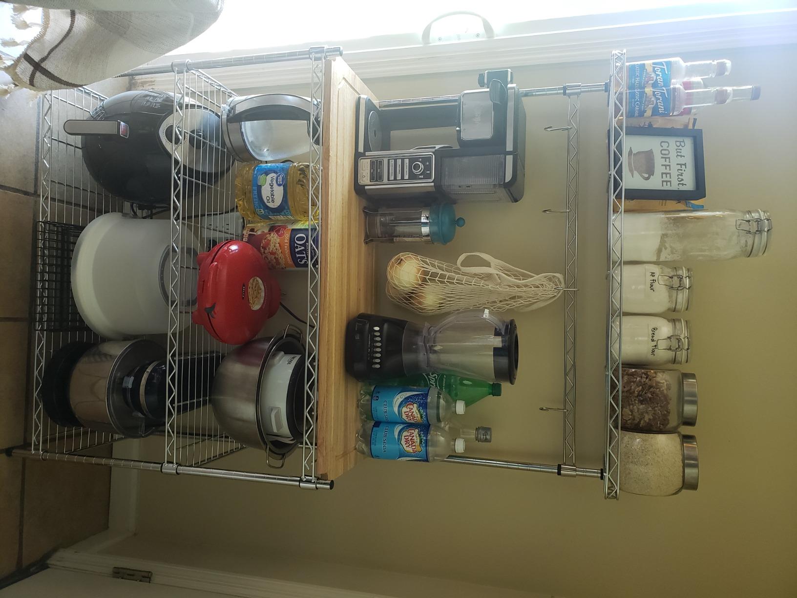 Whitmor Supreme Baker's Rack with Food Safe Removable Wood Cutting Board - Chrome customer photo 1