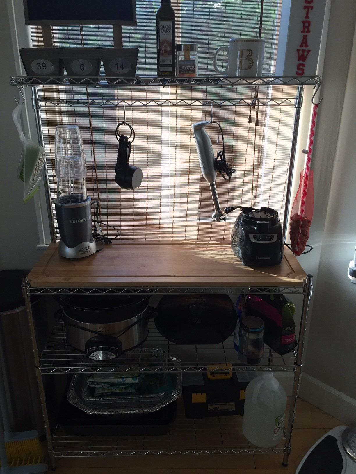 Whitmor Supreme Baker's Rack with Food Safe Removable Wood Cutting Board - Chrome customer photo 2