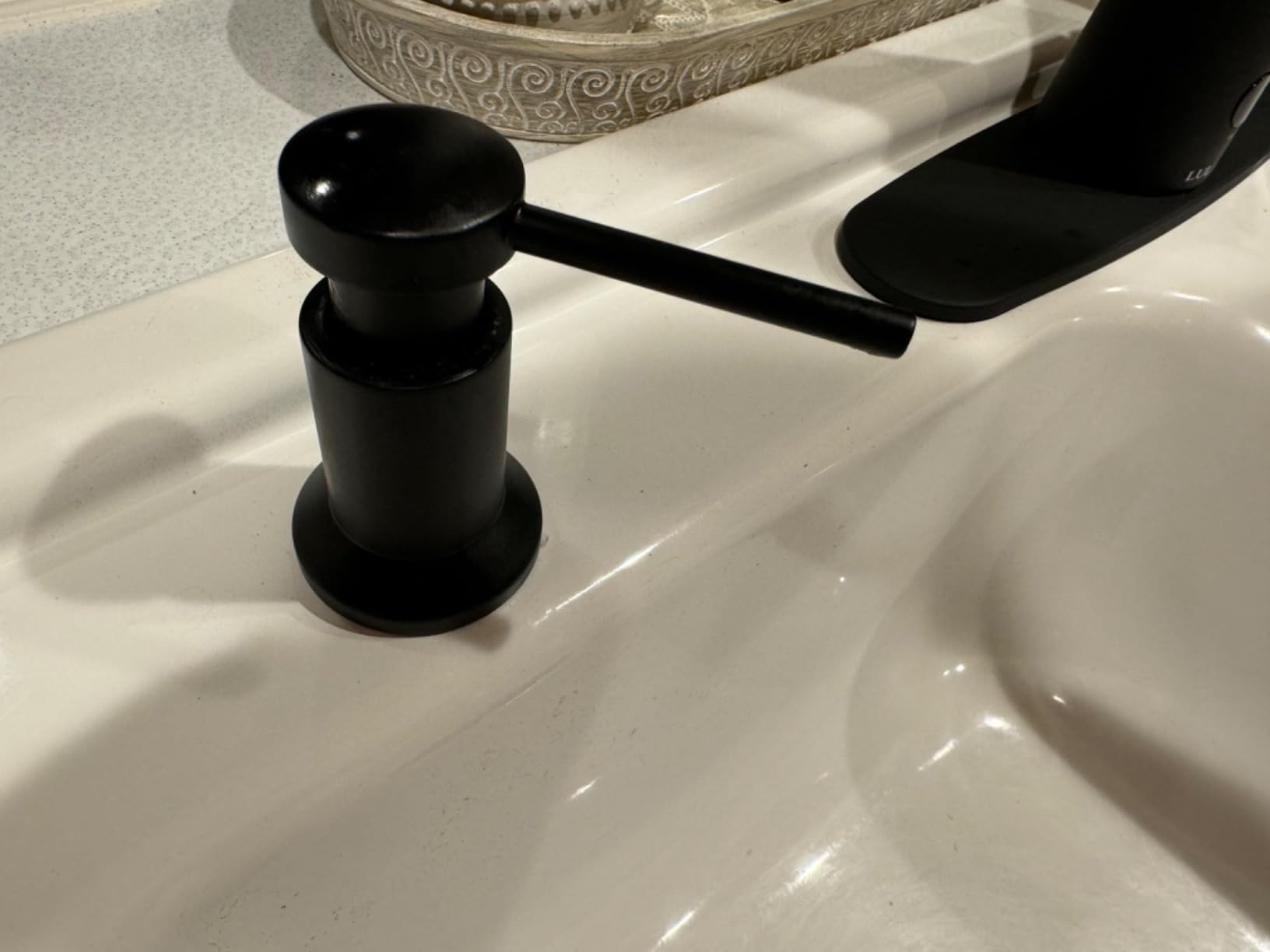 Moen Chrome Deck Mounted Kitchen Soap Dispenser with Above the Sink Refillable Bottle, 3942 customer photo 1