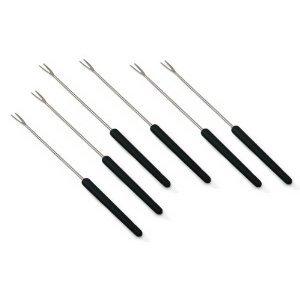 Swissmar Cheese Fondue Forks - Set of 6 with Black Wood Numbered Handles - Stainless Steel 3-Tine Curved Tips - Heat Resistant - 10 inch Long Fondue Forks for Cheese, Bread, and Entertaining customer photo 2