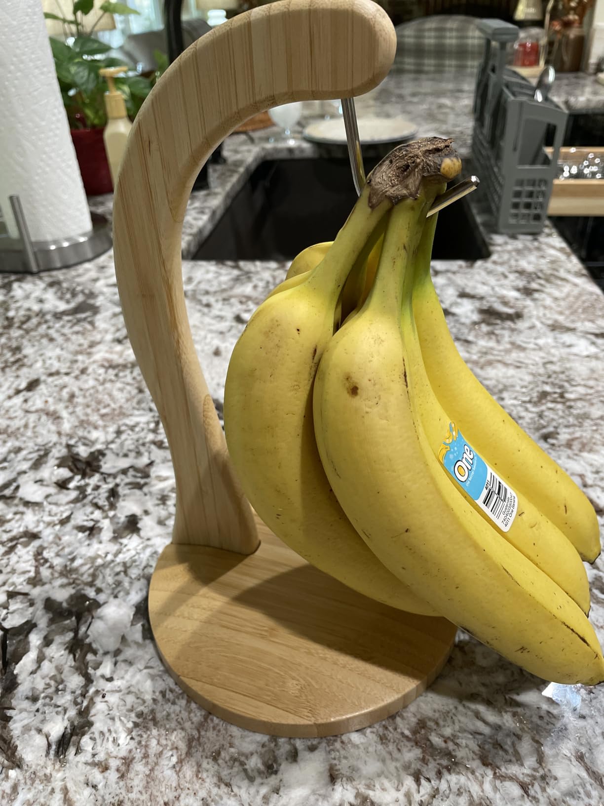 Totally Bamboo Banana Holder - Wooden Banana Stand and Hanger for Countertop Fruit Storage, Durable Bamboo Banana Hook for Even Ripening and Easy Access customer photo 2