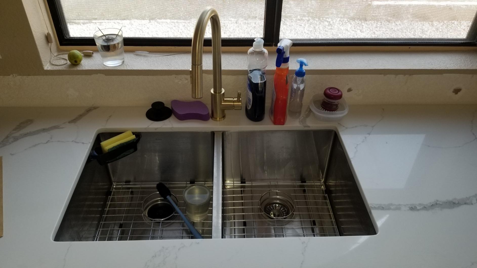 KRAUS Standart Pro 33-inch Undermount 50/50 Double Bowl 16 Gauge Stainless Steel Kitchen Sink customer photo 2