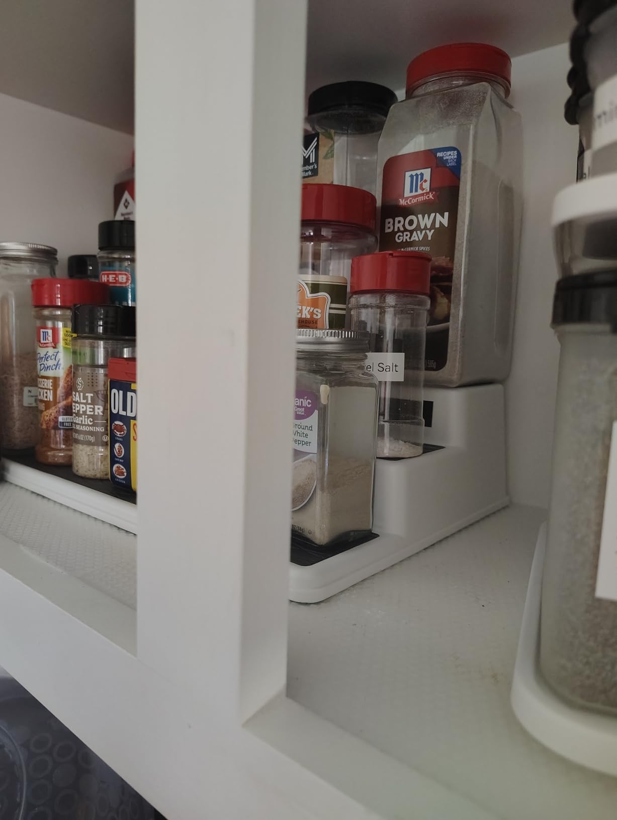 Copco 3-Tier Non-Skid Spice Rack Organizer for Kitchen Cabinet or Pantry, 15-Inch Tiered Shelf, White/Gray, Slip-Resistant Design customer photo 2