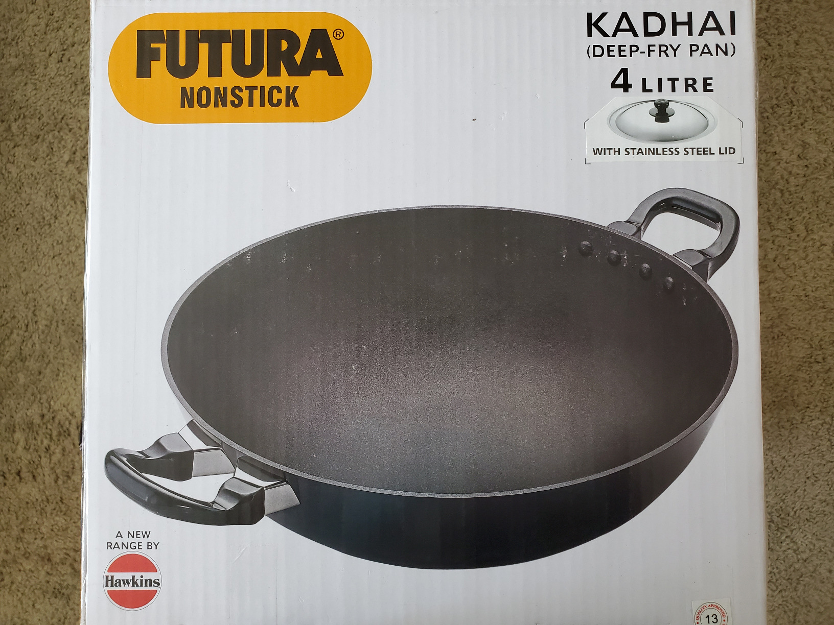 Hawkins Futura Nonstick Kadhai 2.5 L, 26 cm, 3.25 mm with SS lid (Black) customer photo 1