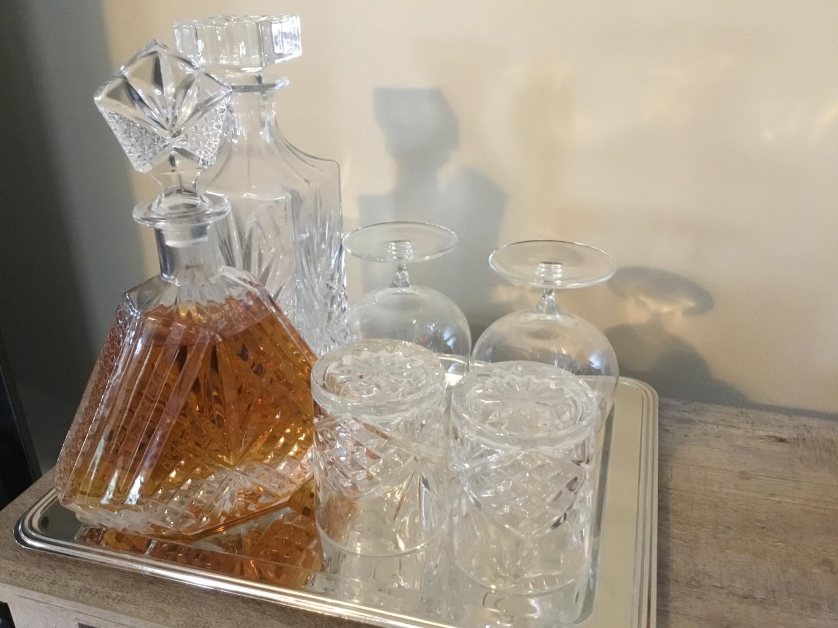 Godinger Dublin Whiskey Bar Set - Includes Whisky Decanter, 6 Old Fashioned Tumbler Glasses and Mirrored Display Tray customer photo 1