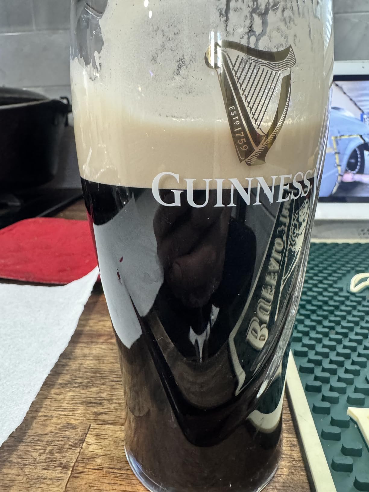 Guinness Gravity Pint Beer Glasses 20oz | Official Guinness Merchandise | Set of 4 Pint Glasses | Irish Barware Gift | Home Bar Essentials customer photo 1