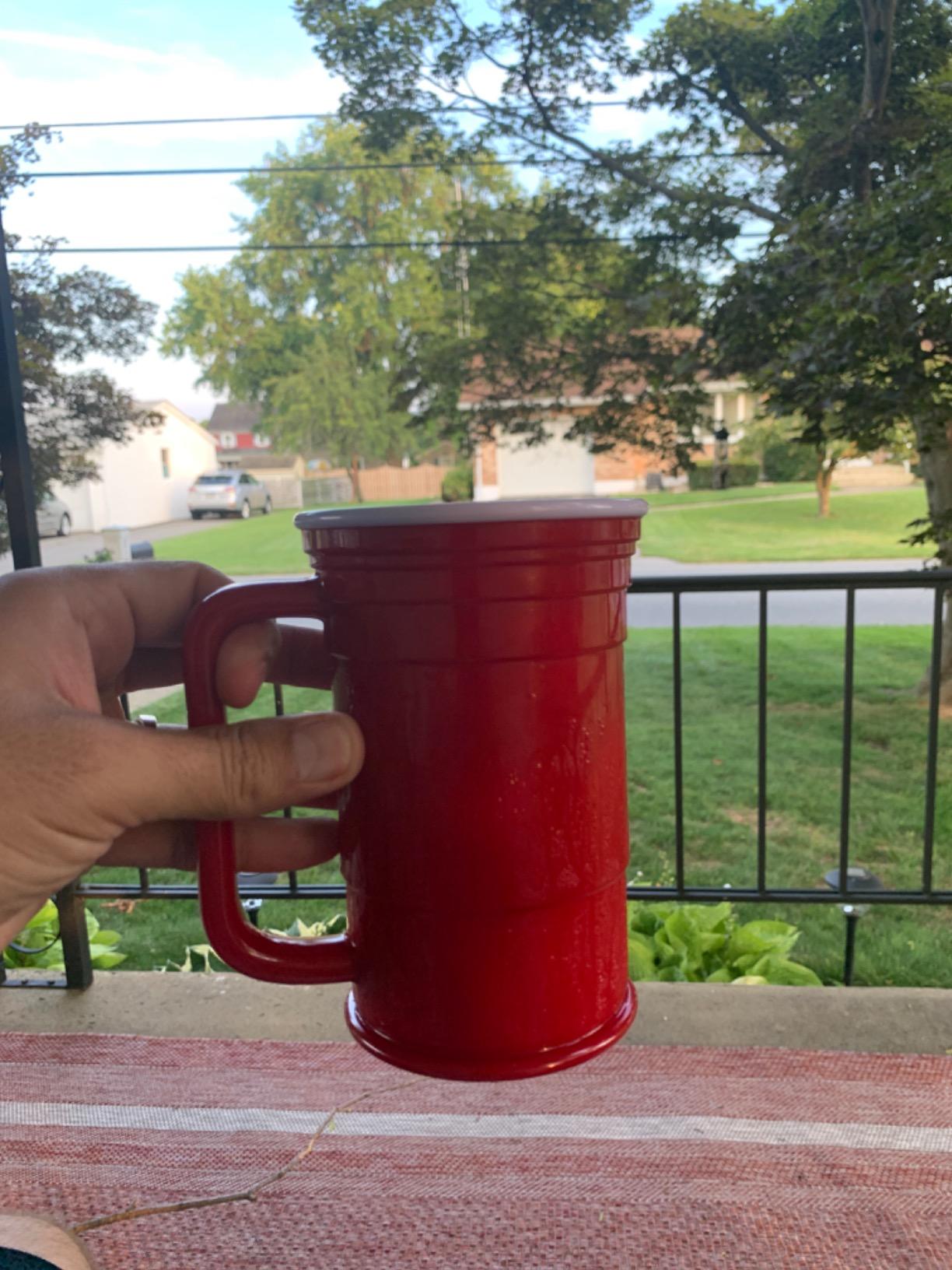 Red Cup Living 24Oz Party Mug Glass Tumbler - Reusable Unbreakable Party Cup for Hot & Cold Drinks customer photo 2