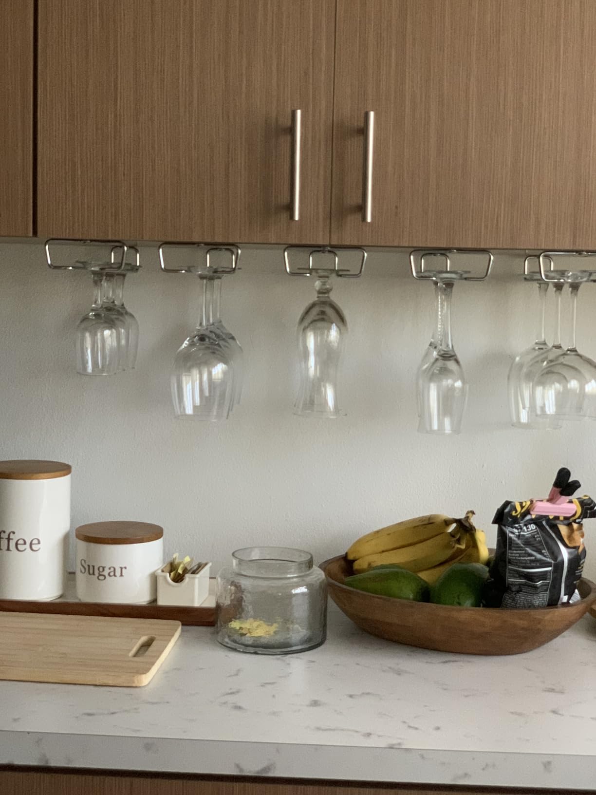Deco Brothers Under Cabinet Wine Glass Rack, 3 Rail Stemware Holder, Chrome customer photo 1