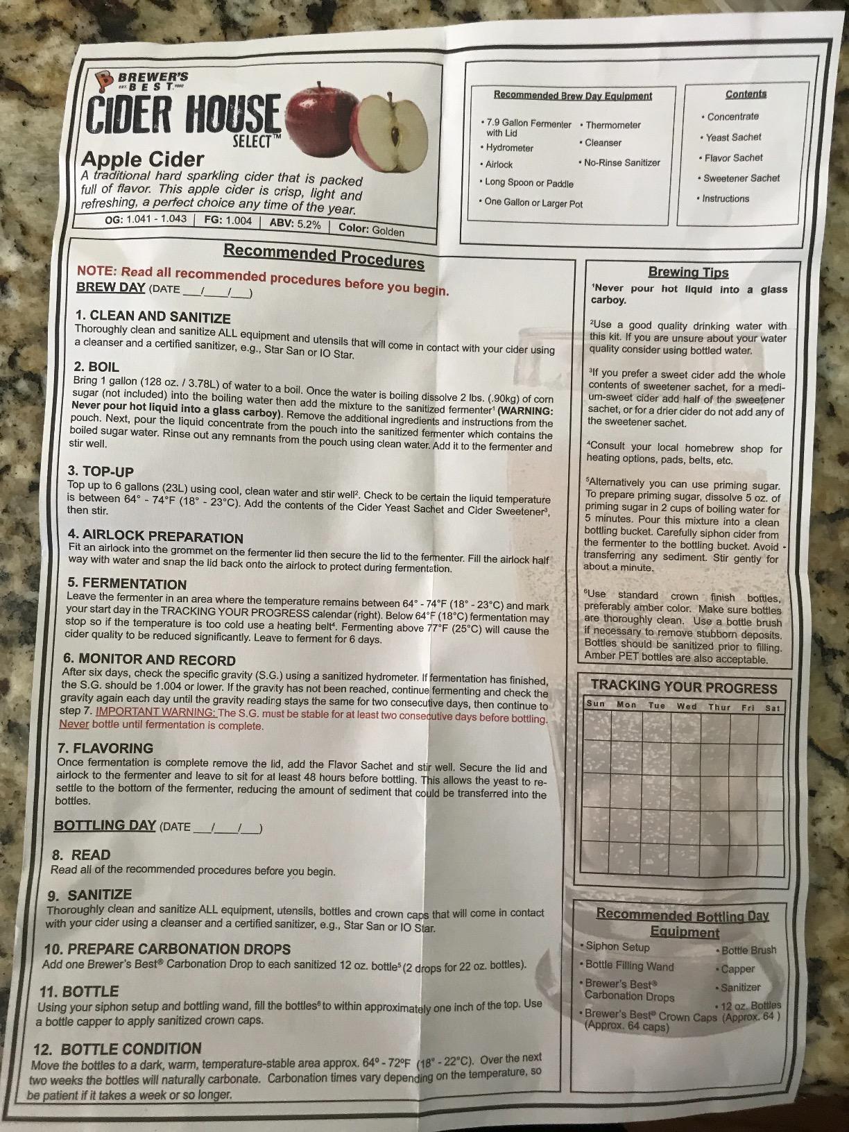 Brewer's Best Cider House Select Apple Cider Kit customer photo 1